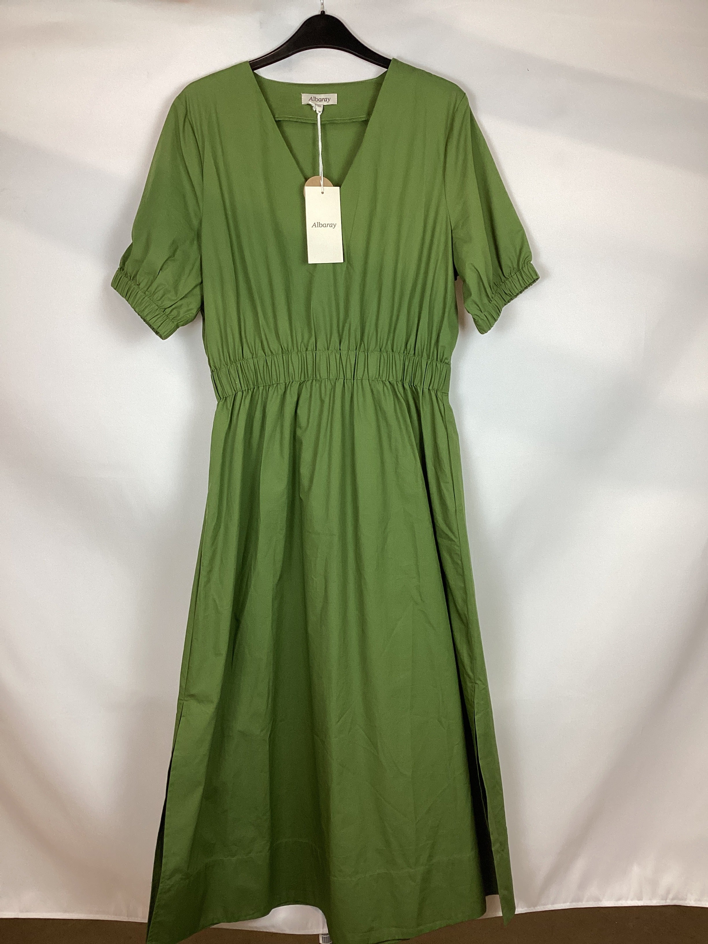 Re-Loved Waisted V Neck Cotton Dress - Size 10