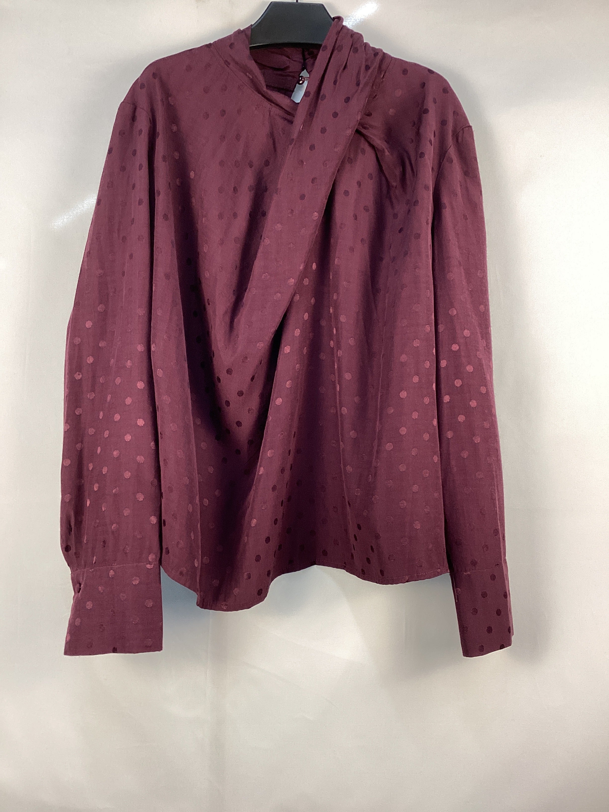 Re-Loved Jacquard Twist Neck Top - Size 18