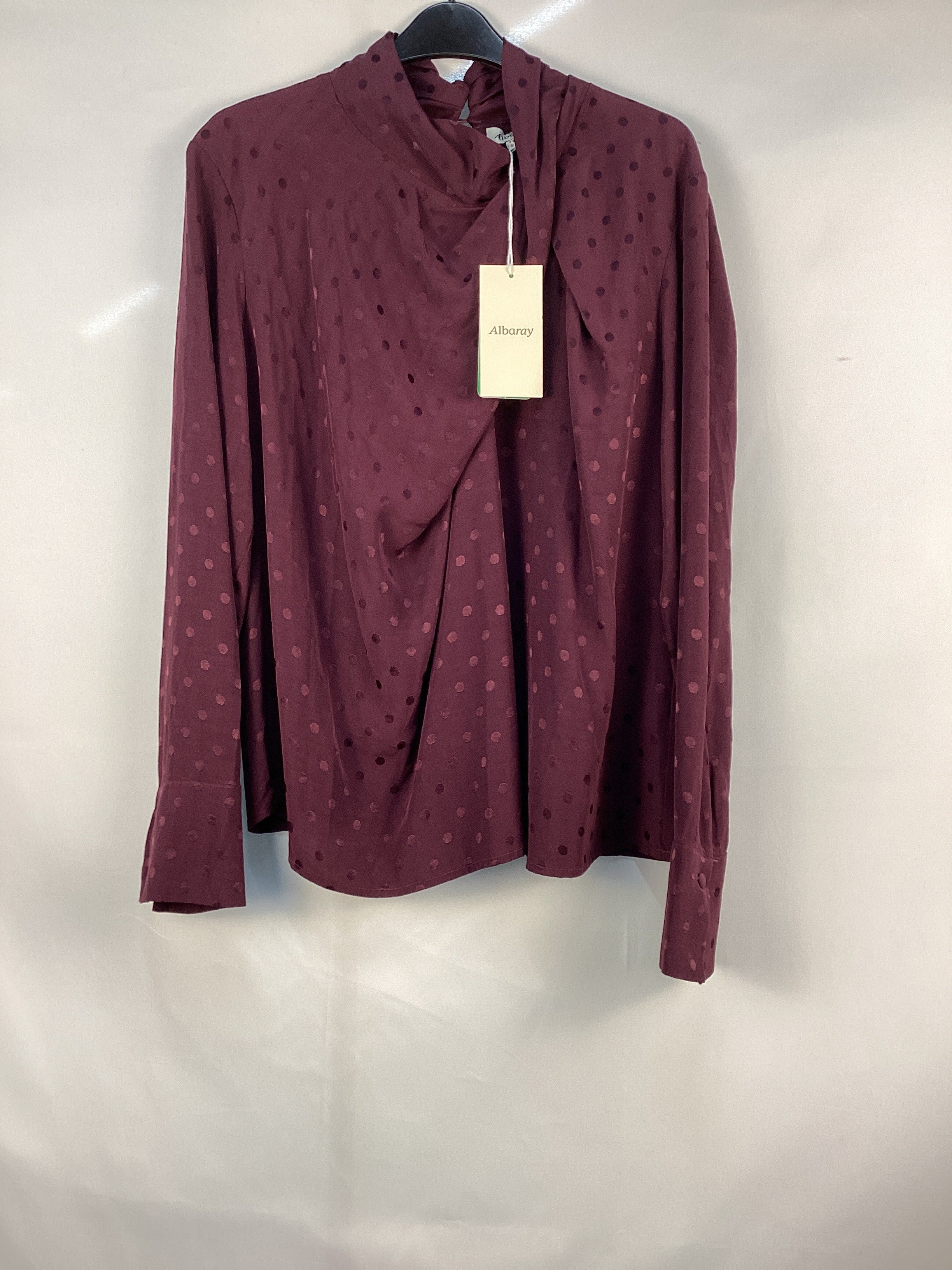 Re-Loved Jacquard Twist Neck Top - Size 14