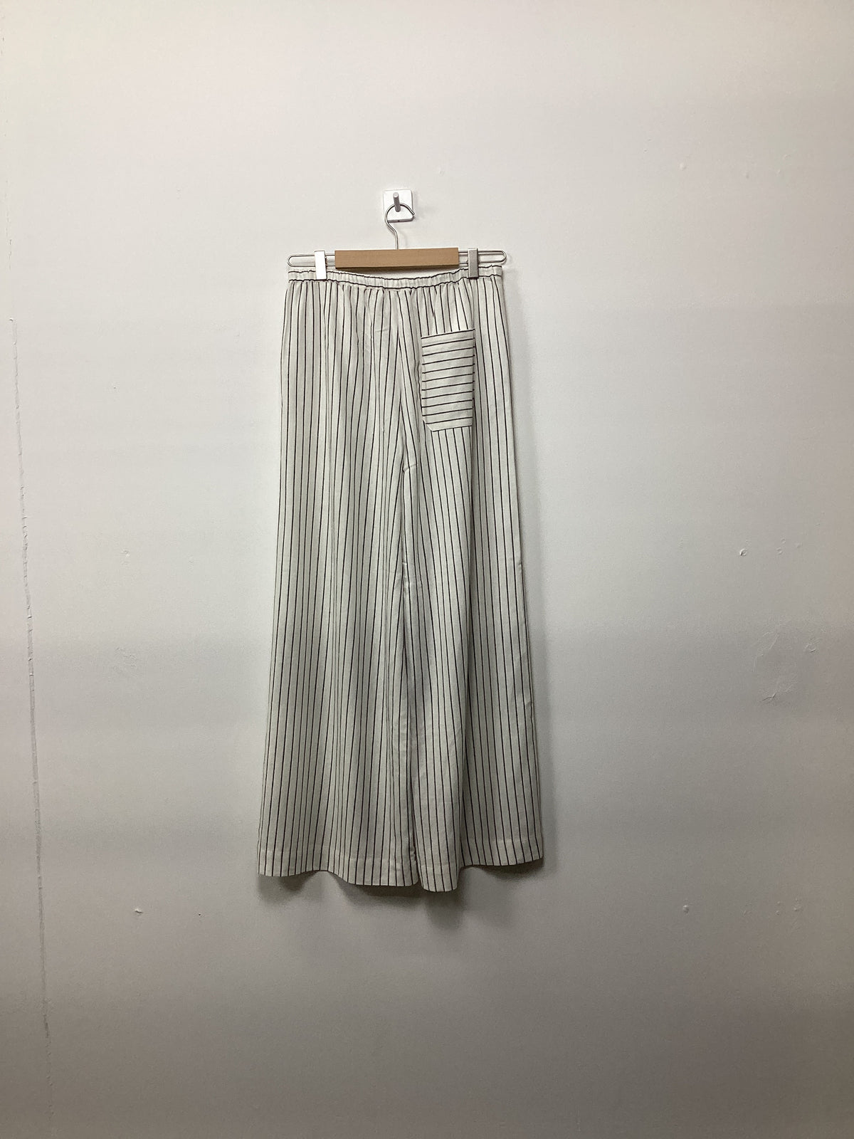 Re-Loved Stripe Linen Blend Drawstring Trousers - Size 10