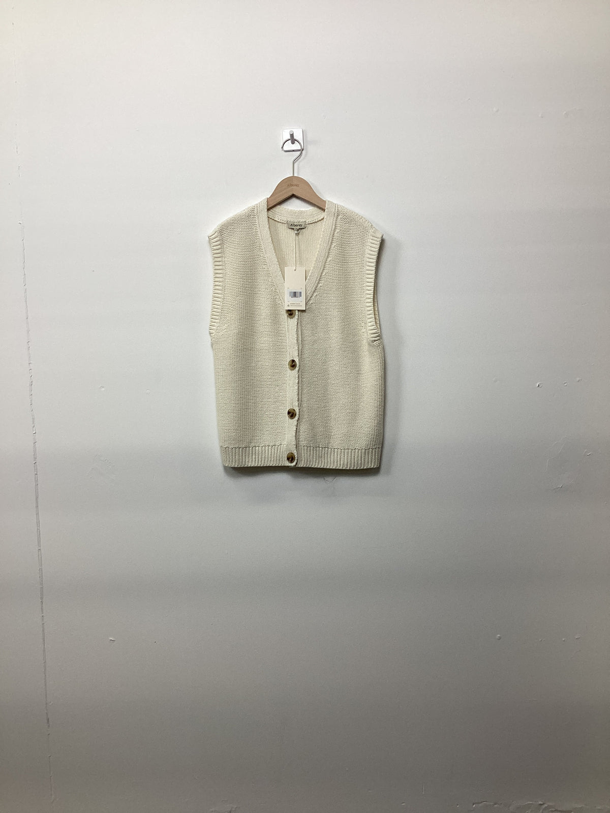 Re-Loved Cosy Button Tank Oatmeal - Size 10