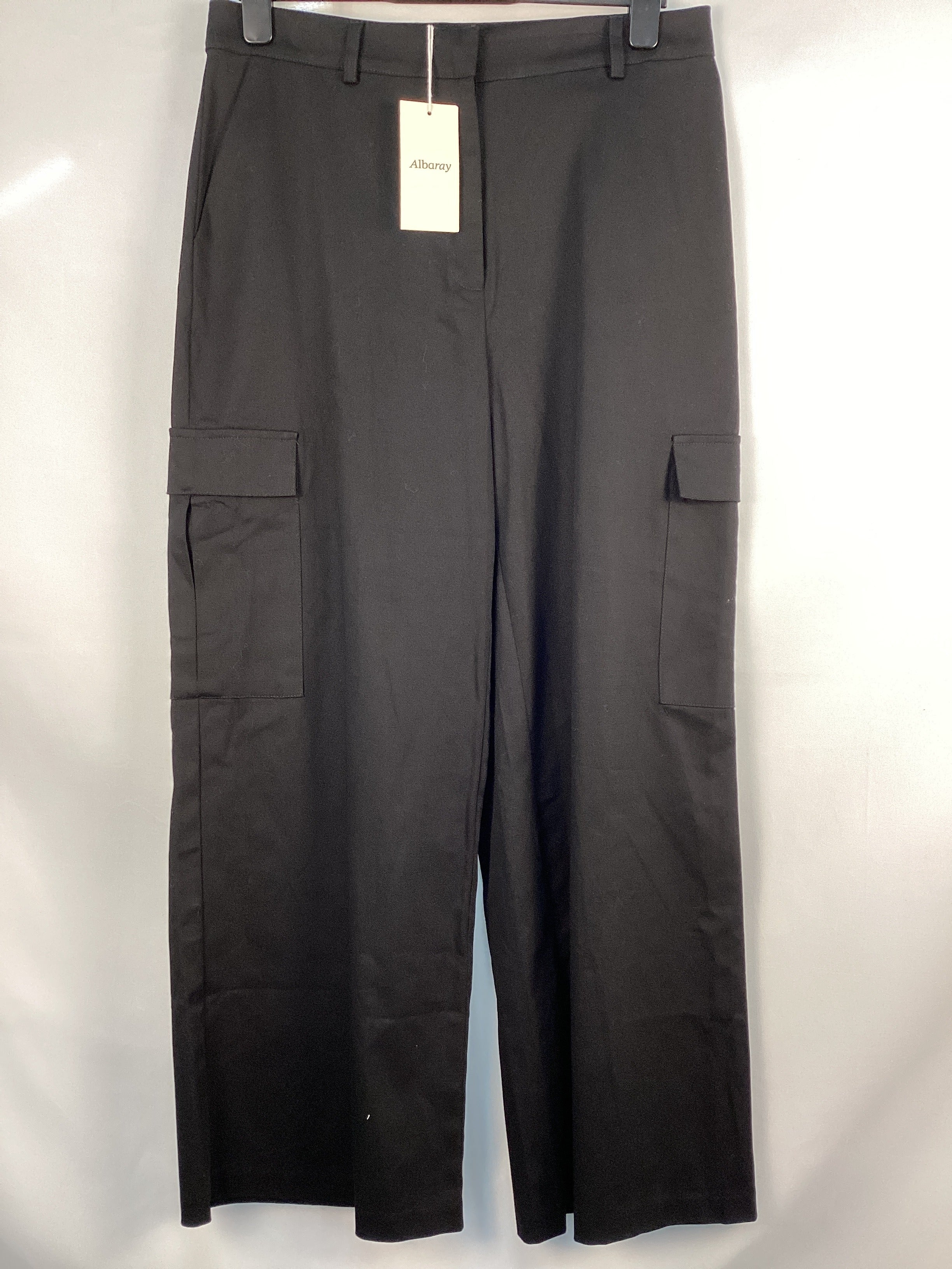 Re-Loved Black Cargo Trousers - Size 14