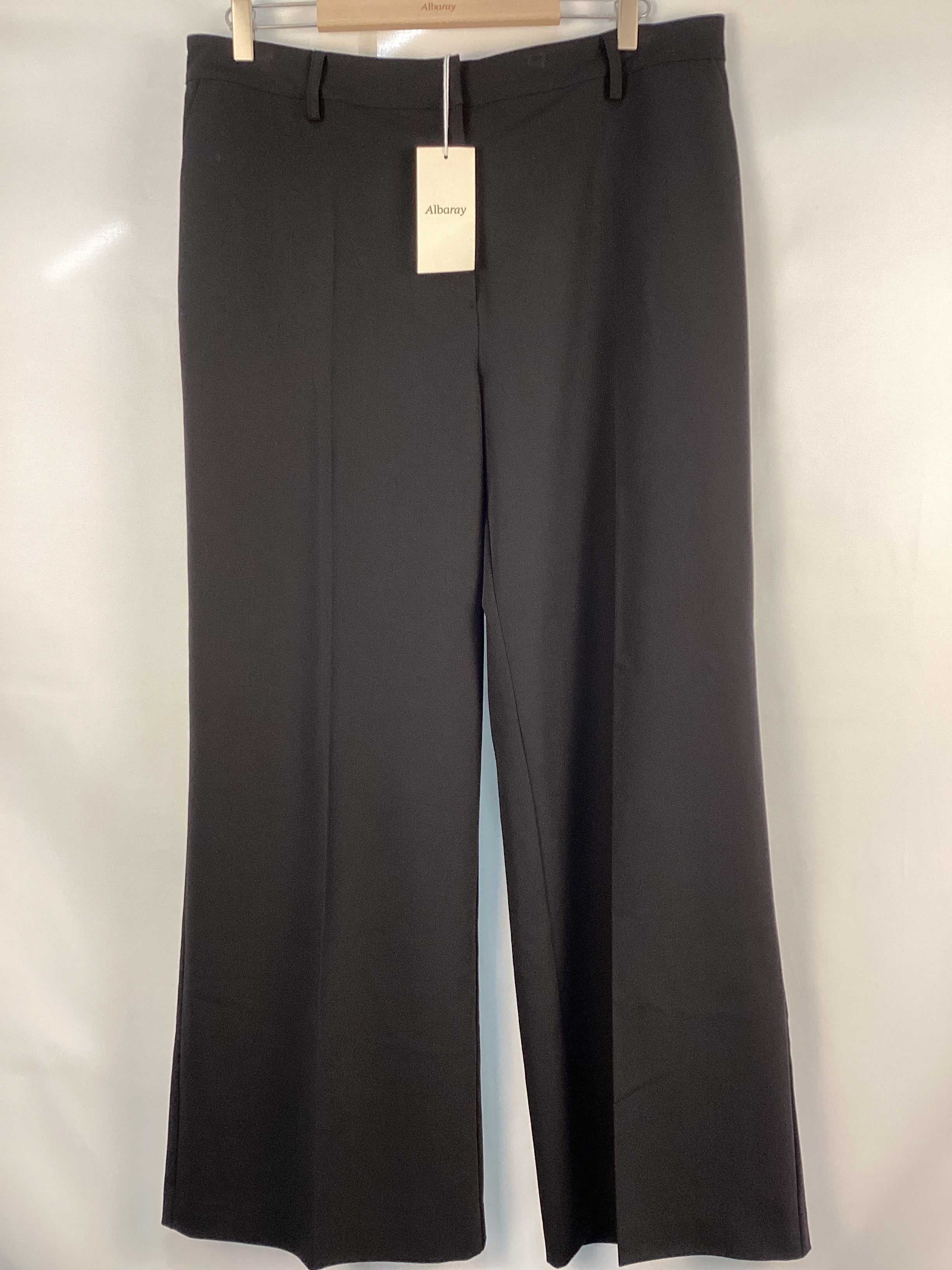 Re-Loved Black Tailored Wide Leg Trousers - Size 18