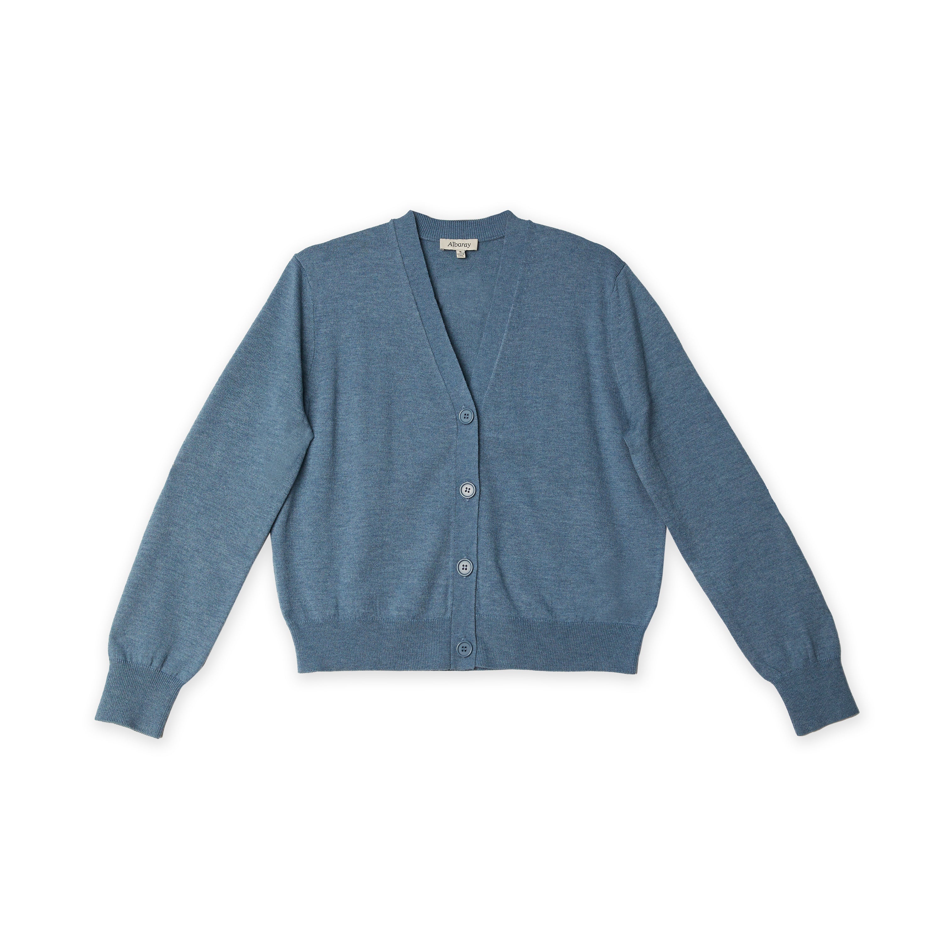 Re-Loved Blue Marl V Neck Cardigan Size 10
