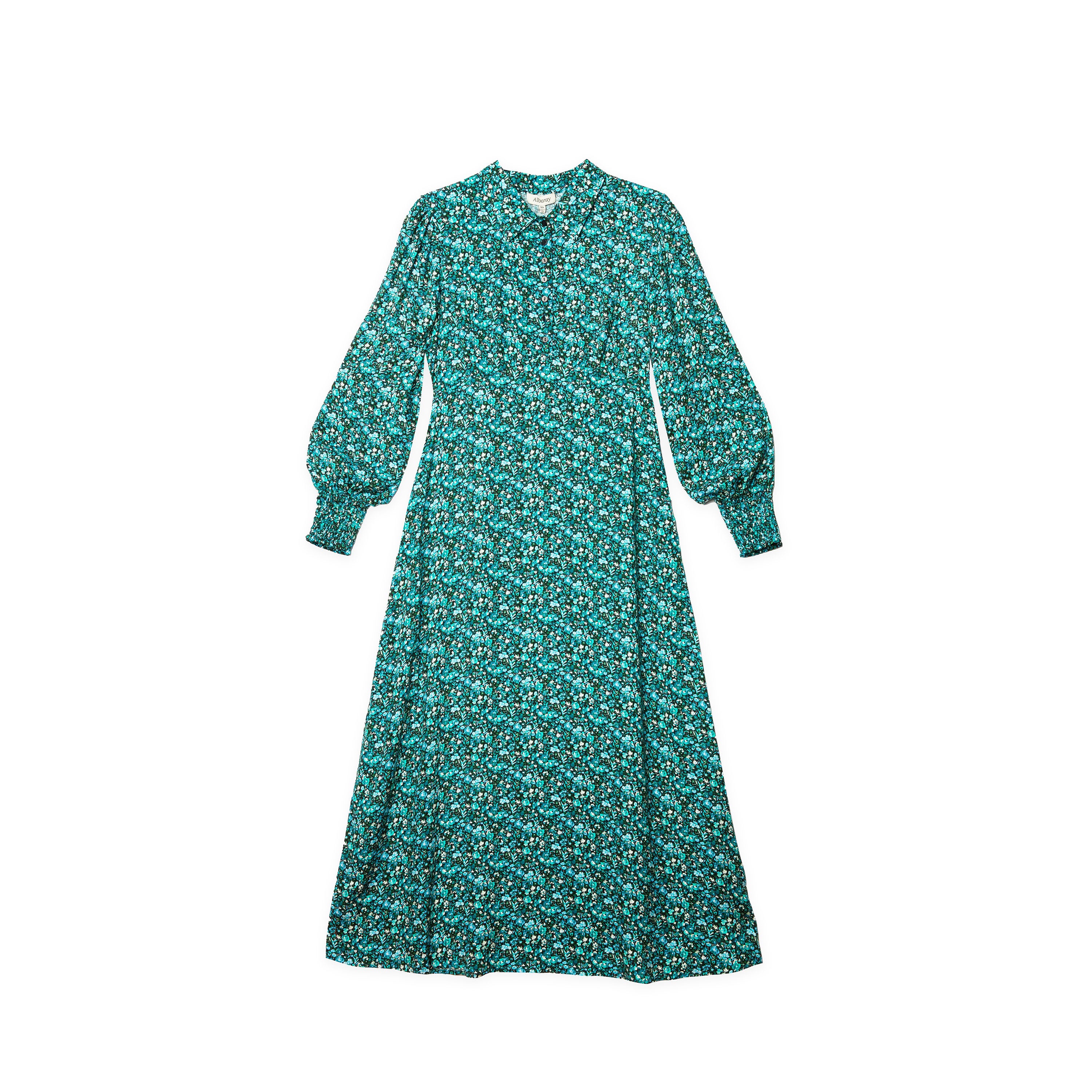 Re-Loved Green Floral Midi Dress - Size 8