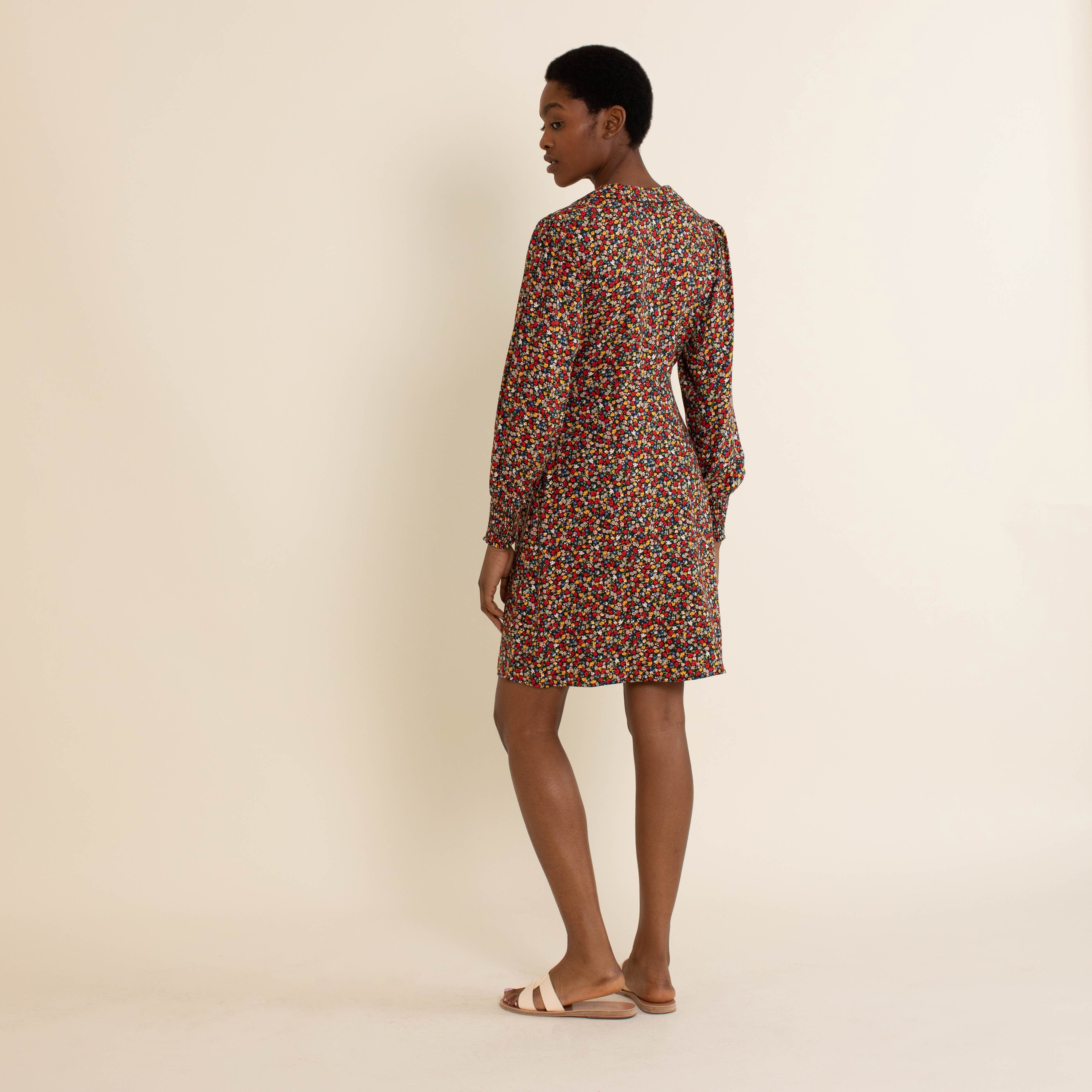 Re-Loved Ditsy Ornate Floral Short Dress - Size 10