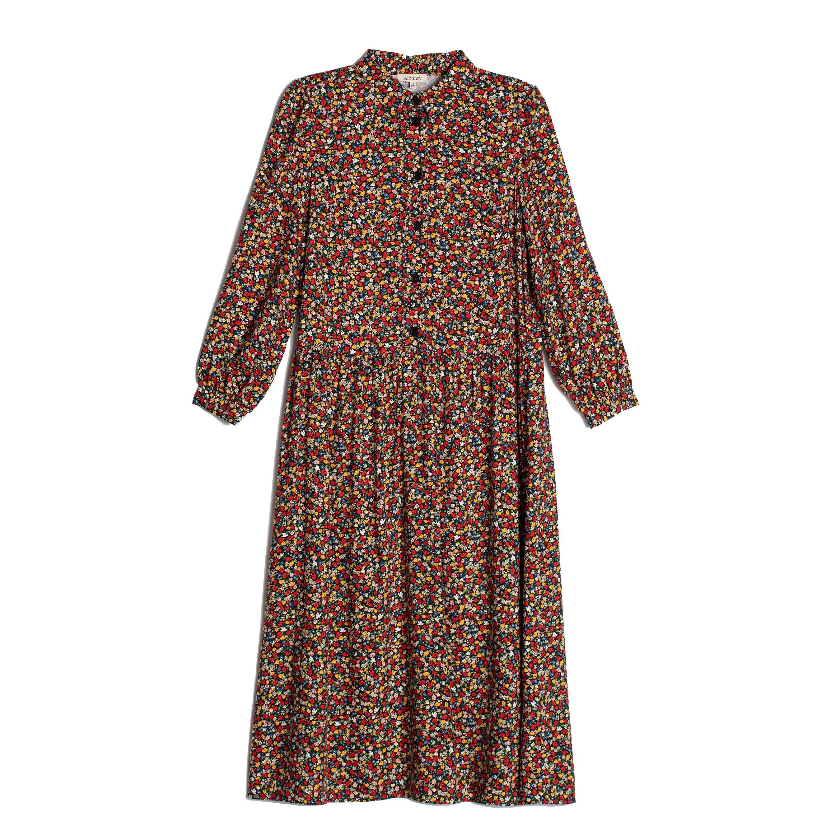 Re-Loved Ditsy Ornate Floral Drop Waist Shirtdress Size 8