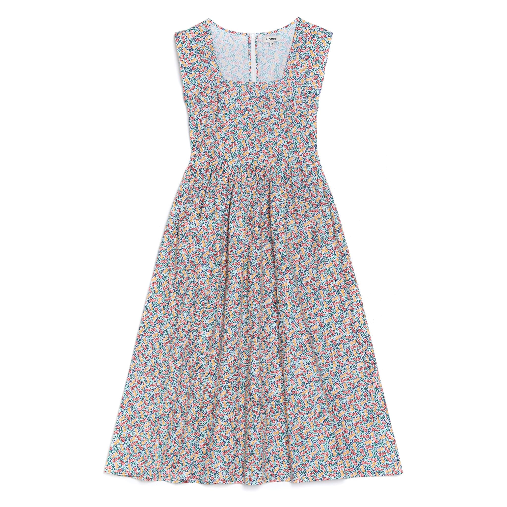 Re-Loved Cleo Ditsy Print Square Neck Dress - Size 10