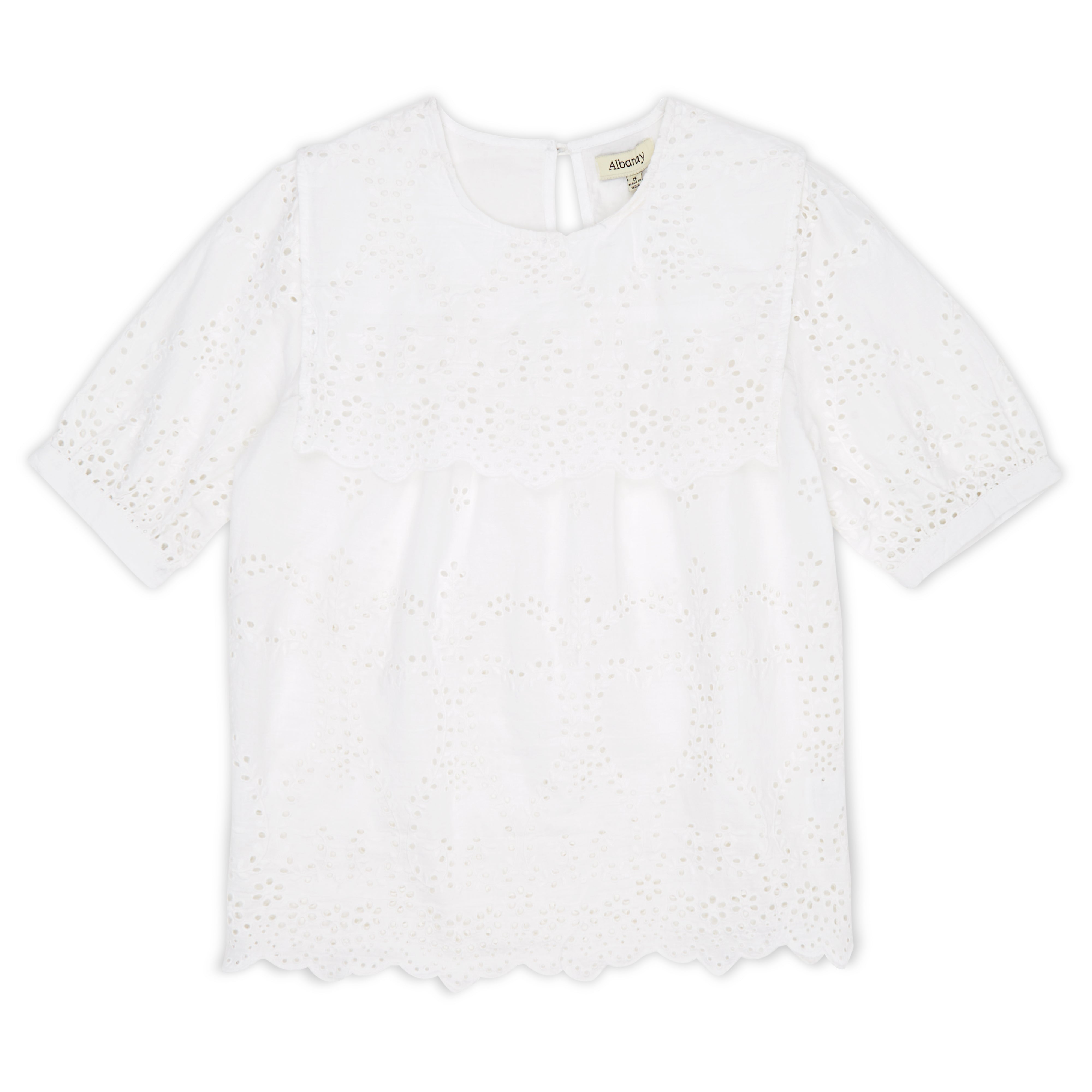Re-Loved White Embroidered Top - Size 12