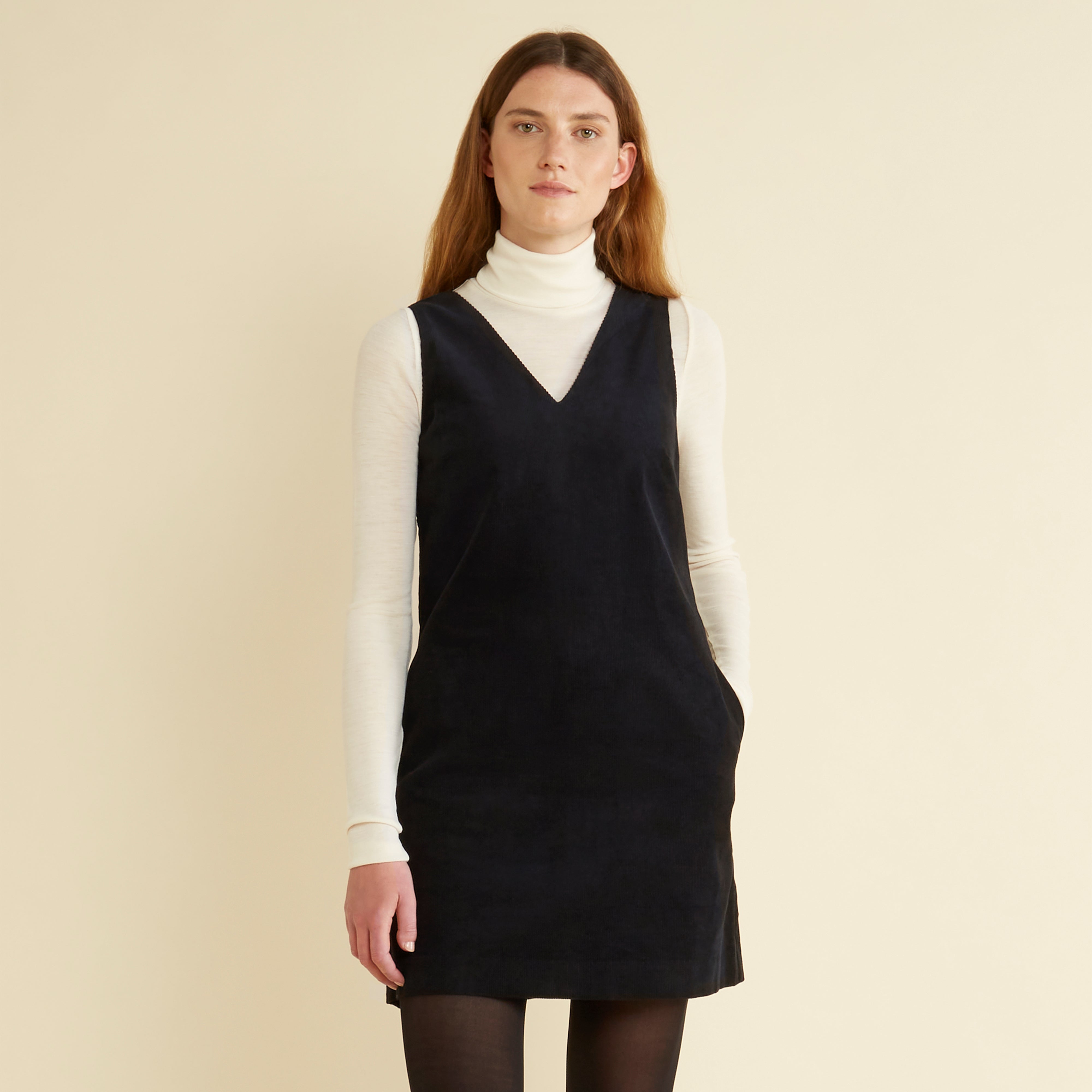 Re-Loved Black Cord Mini Dress - Size 18
