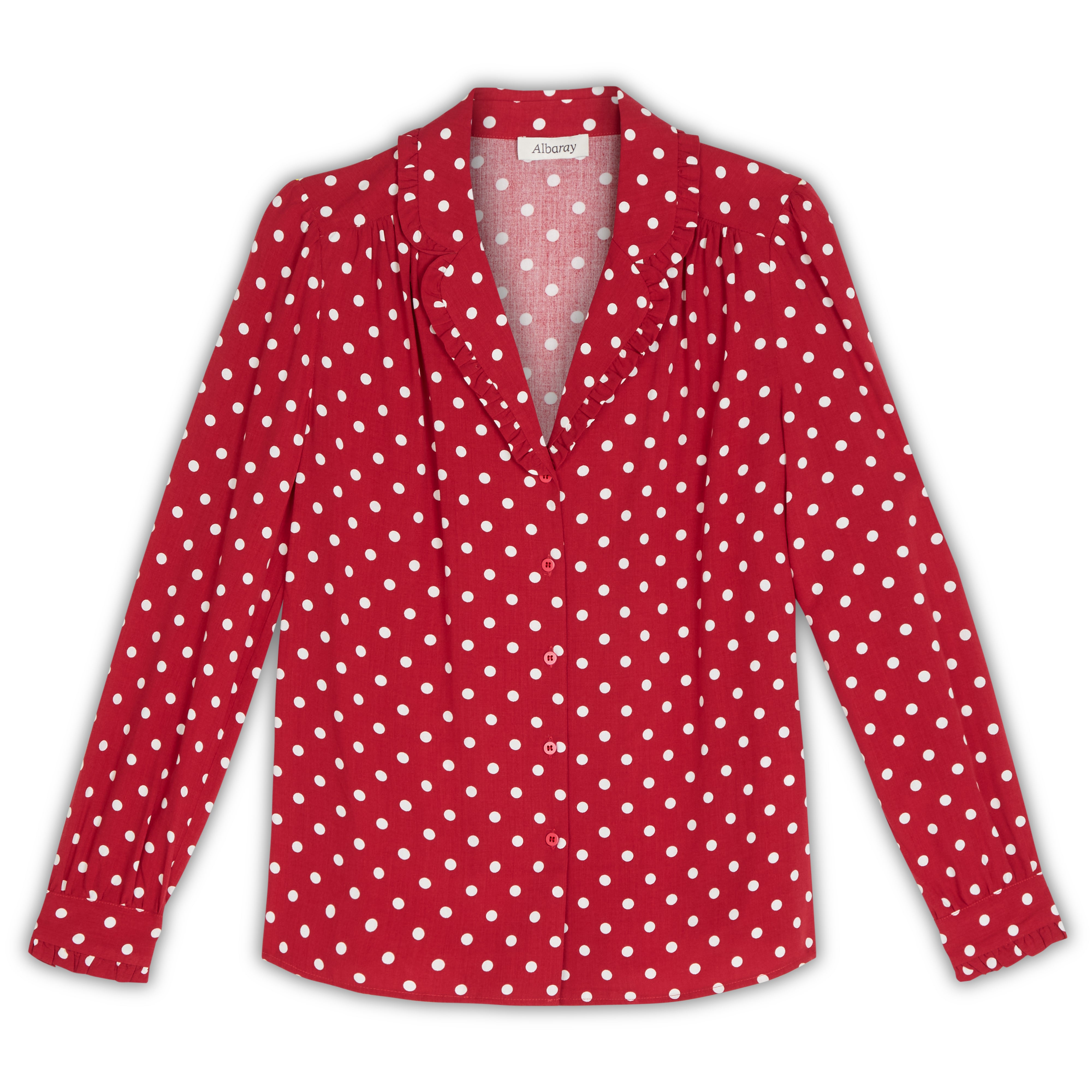 Re-Loved Red Spot Blouse Size 8