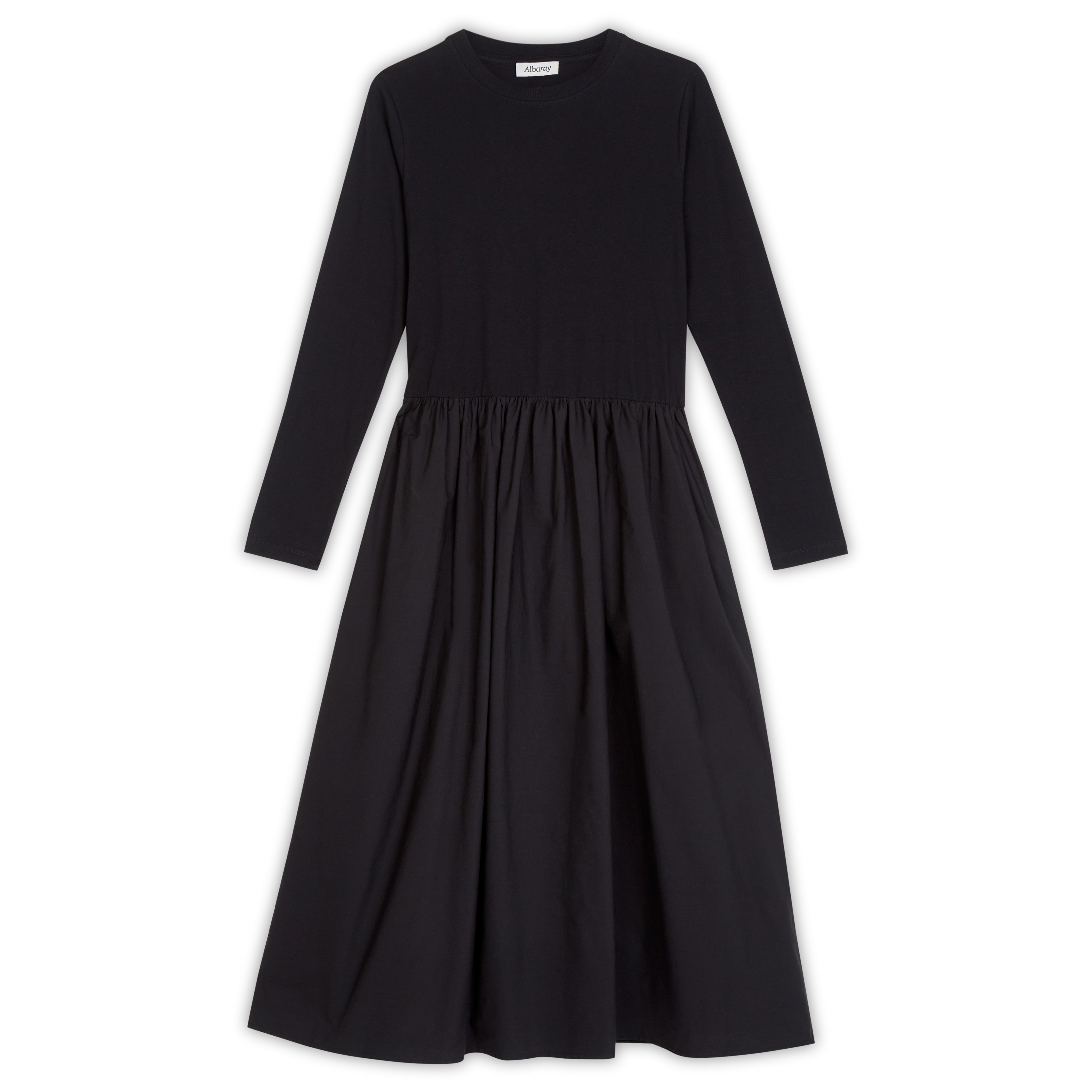 Re-Loved Long Sleeve Jersey and Woven Mix Dress - Size 8
