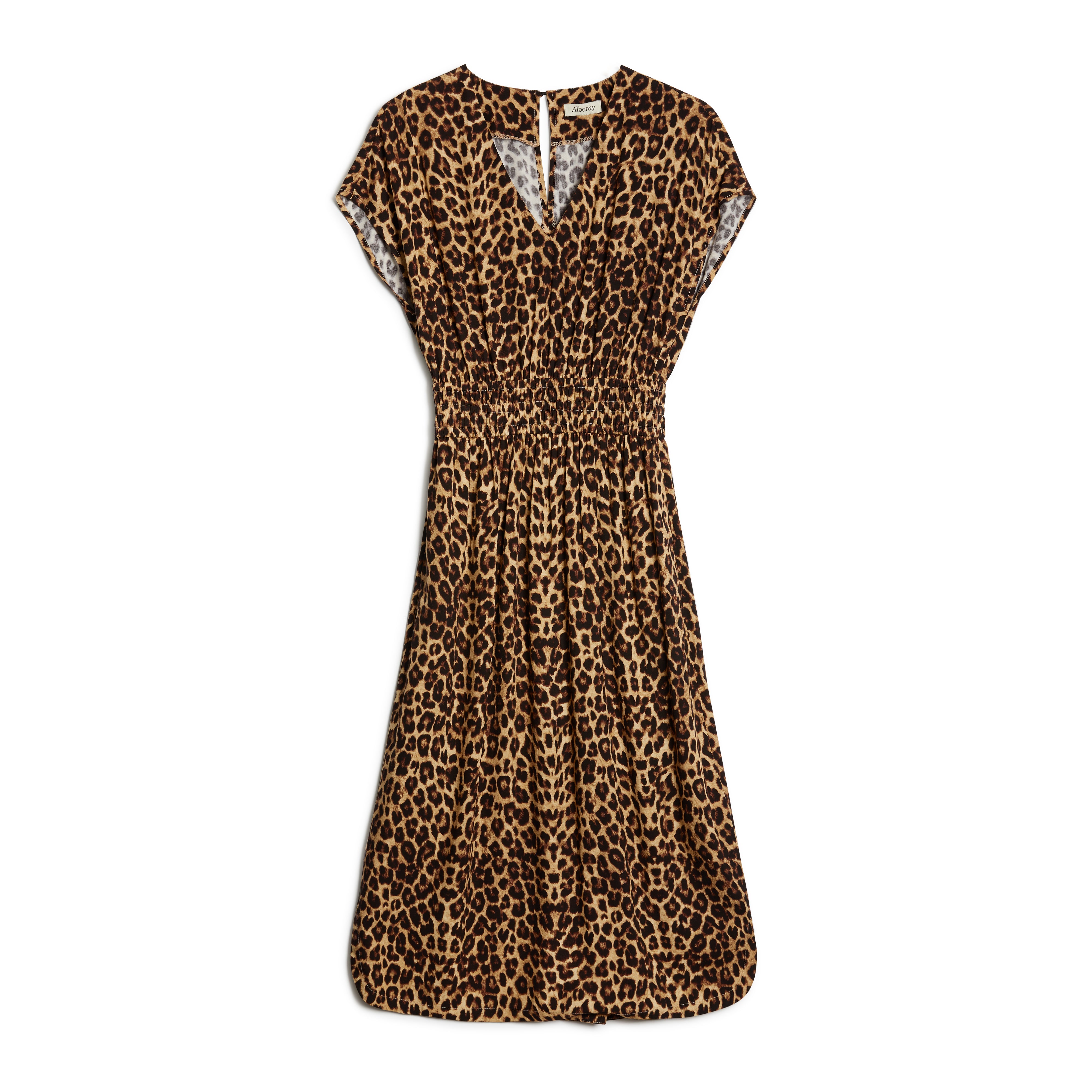 Re-Loved Animal Shirred Waist V Neck Dress Size 10