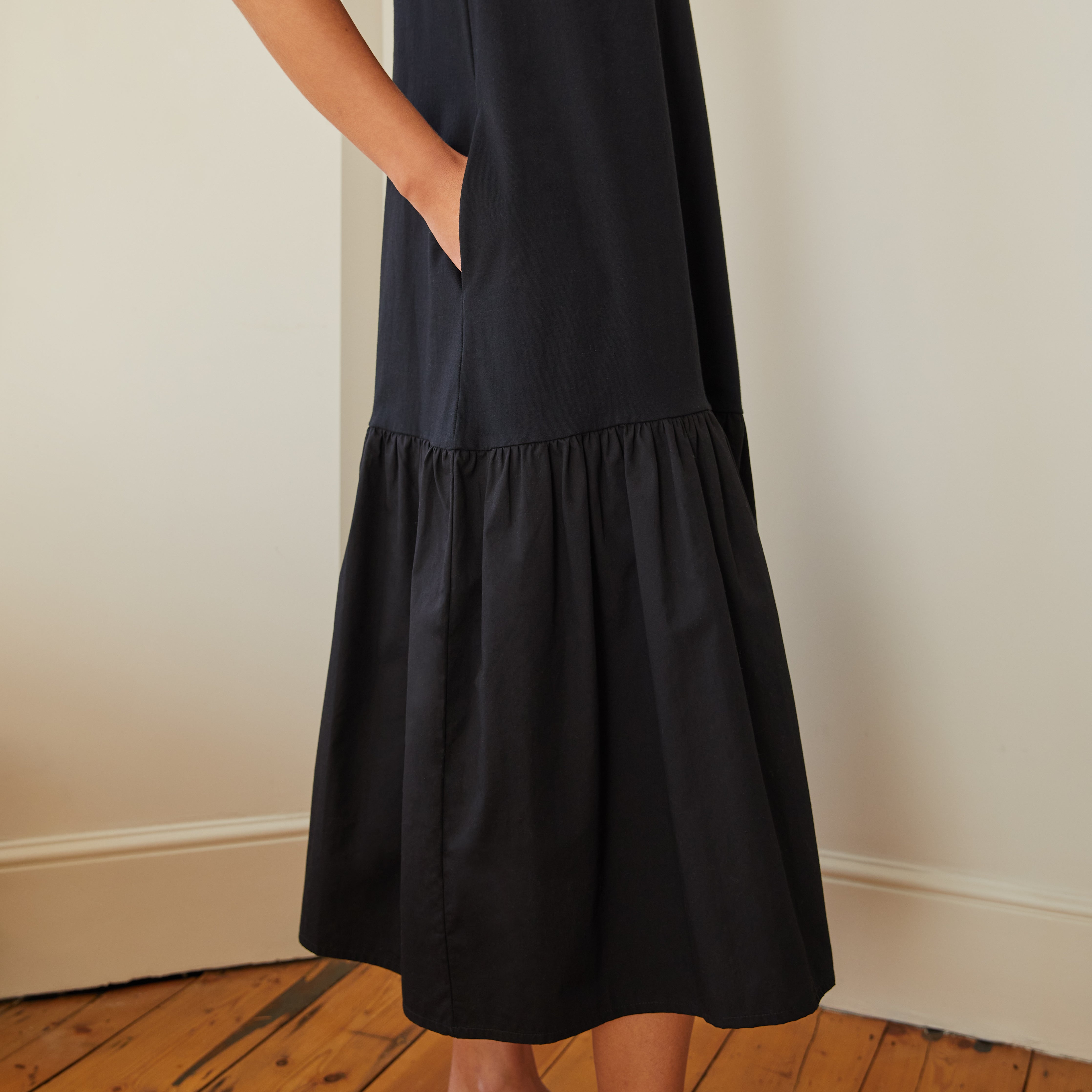 Re-Loved Tiered Hem Mix Woven Dress - Size 12