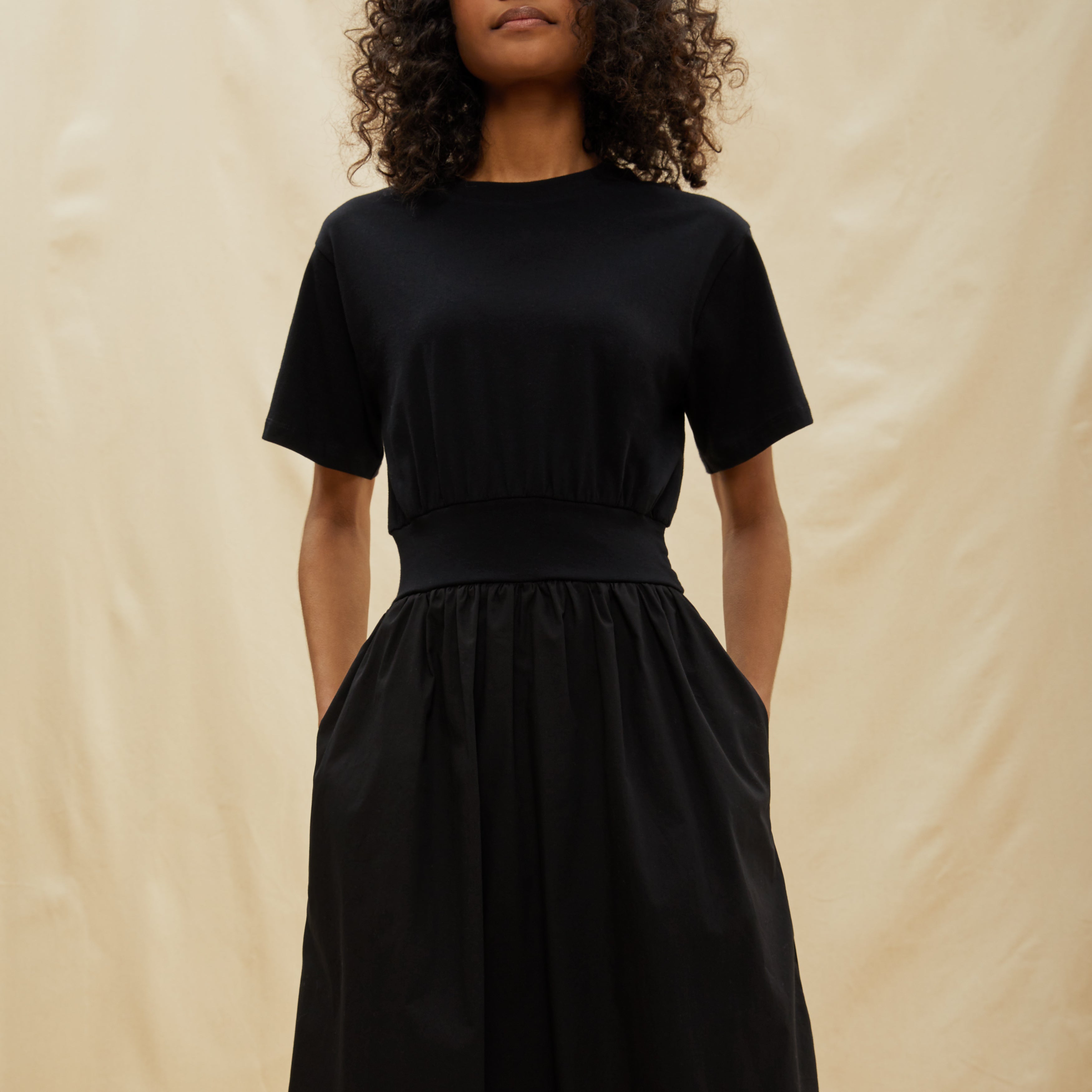 Re-Loved Woven and Jersey T Shirt Dress - Size 8