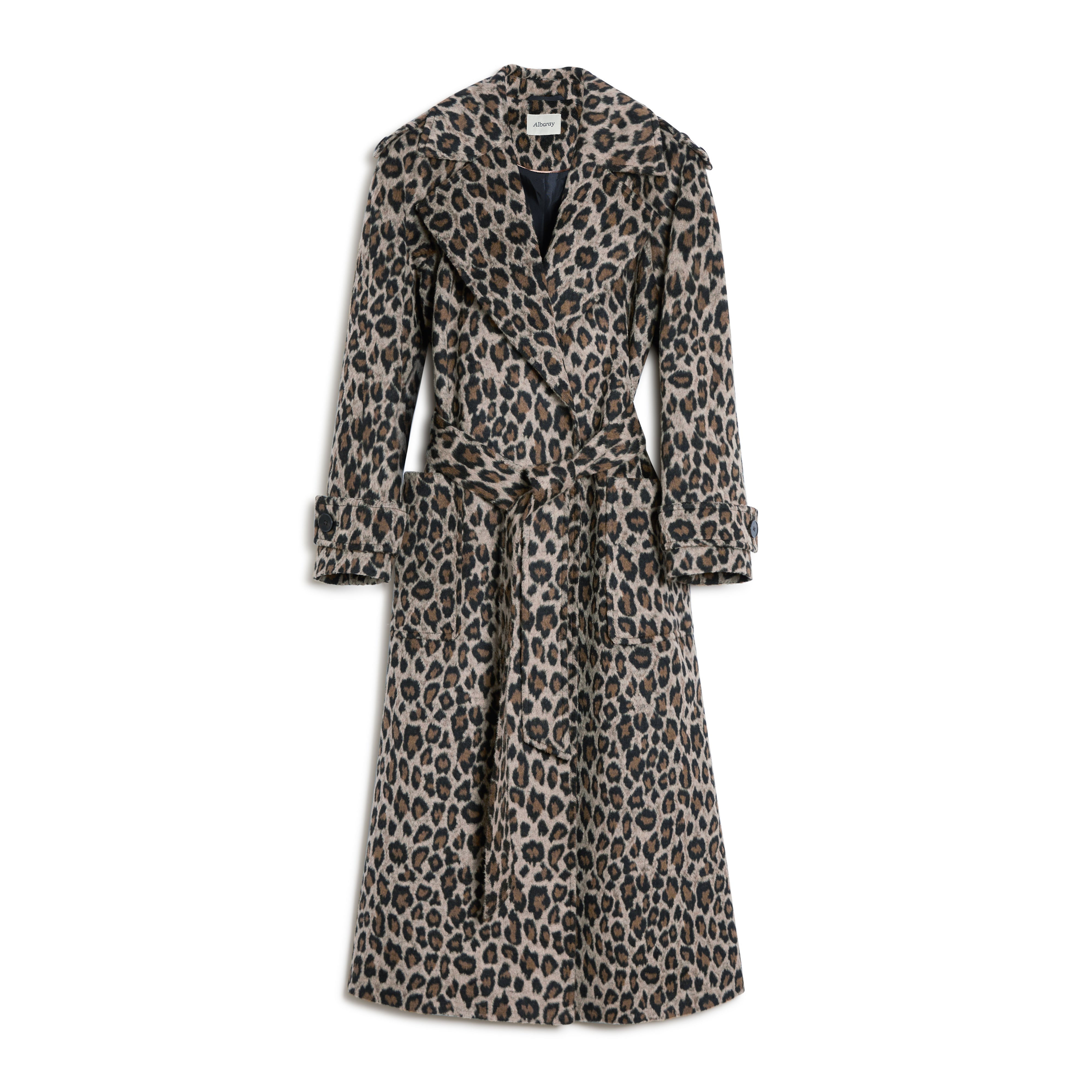 Re-Loved Animal Jacquard Belted Coat - Size 8