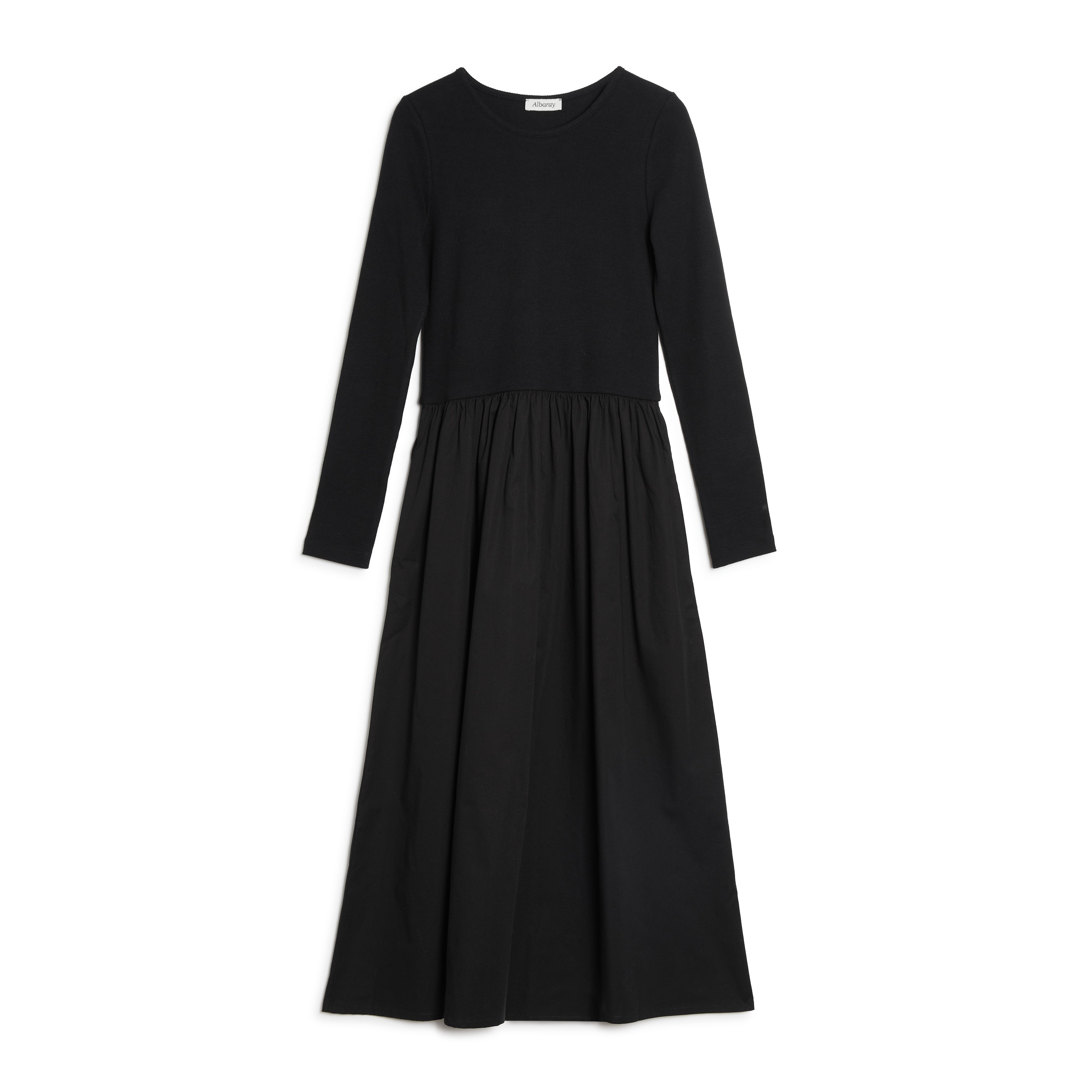 Re-Loved Black Long Sleeved Midi Length Dress Size 8