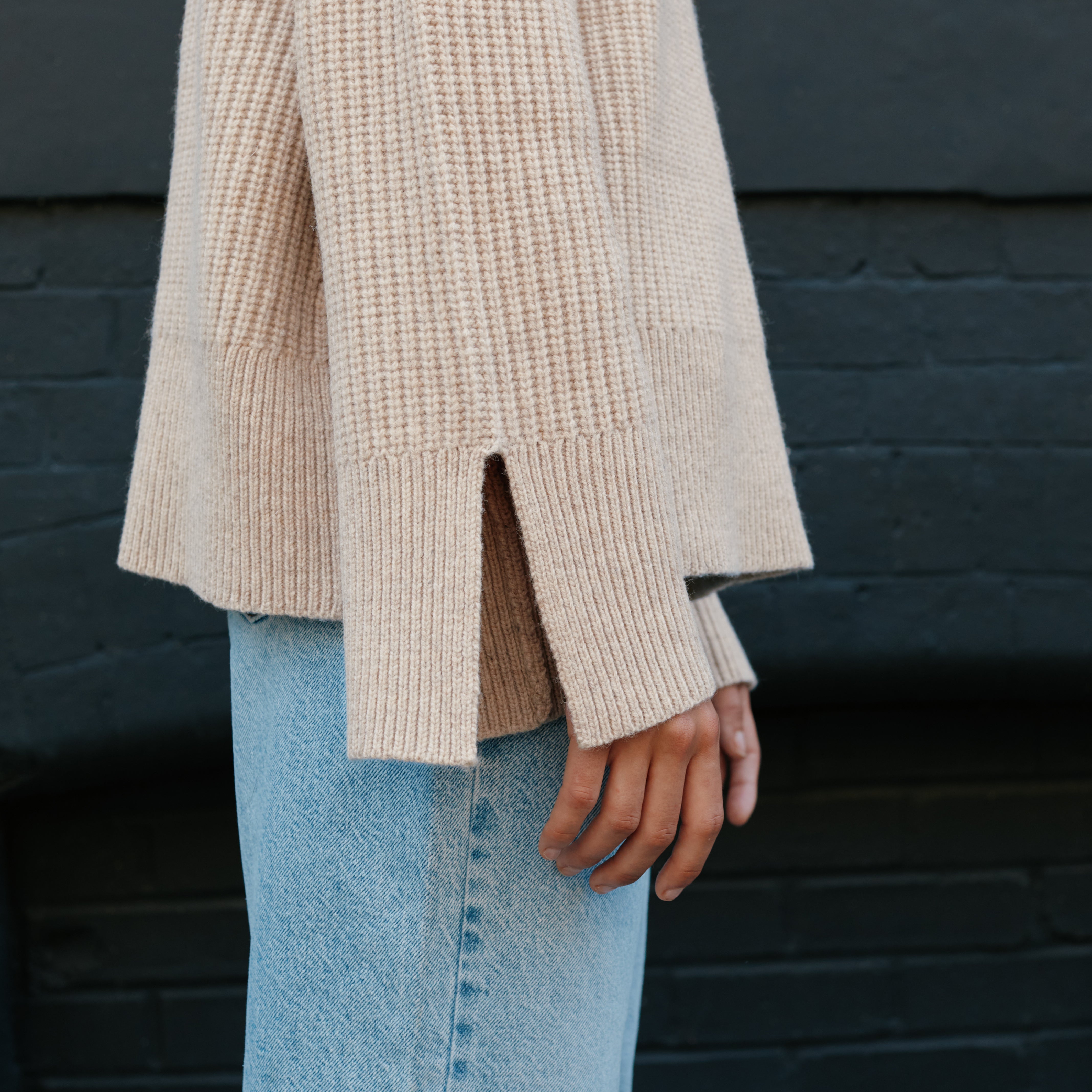Re-Loved Merino Wool Fishermans Rib Jumper - Size 10