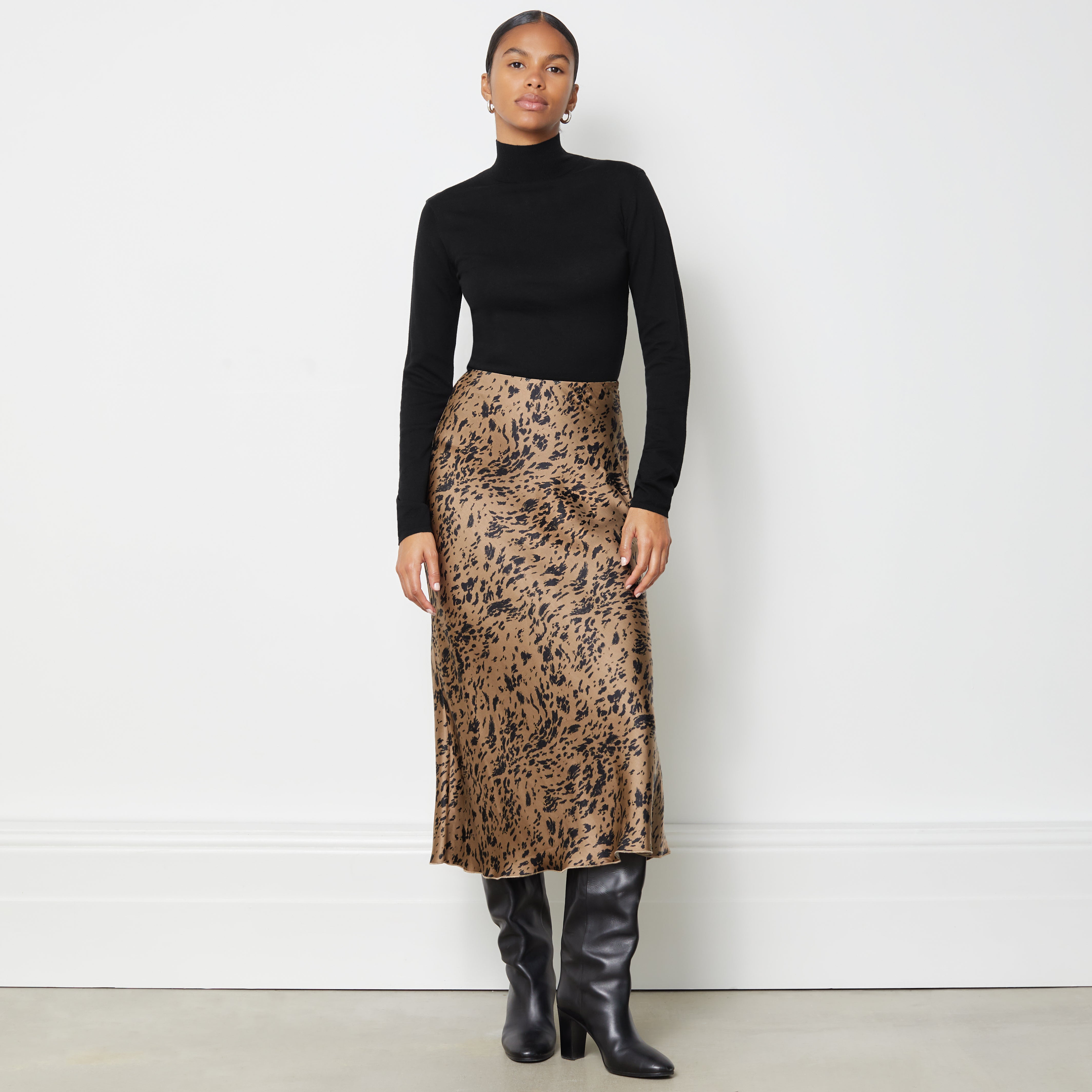 Abstract Animal Satin Skirt