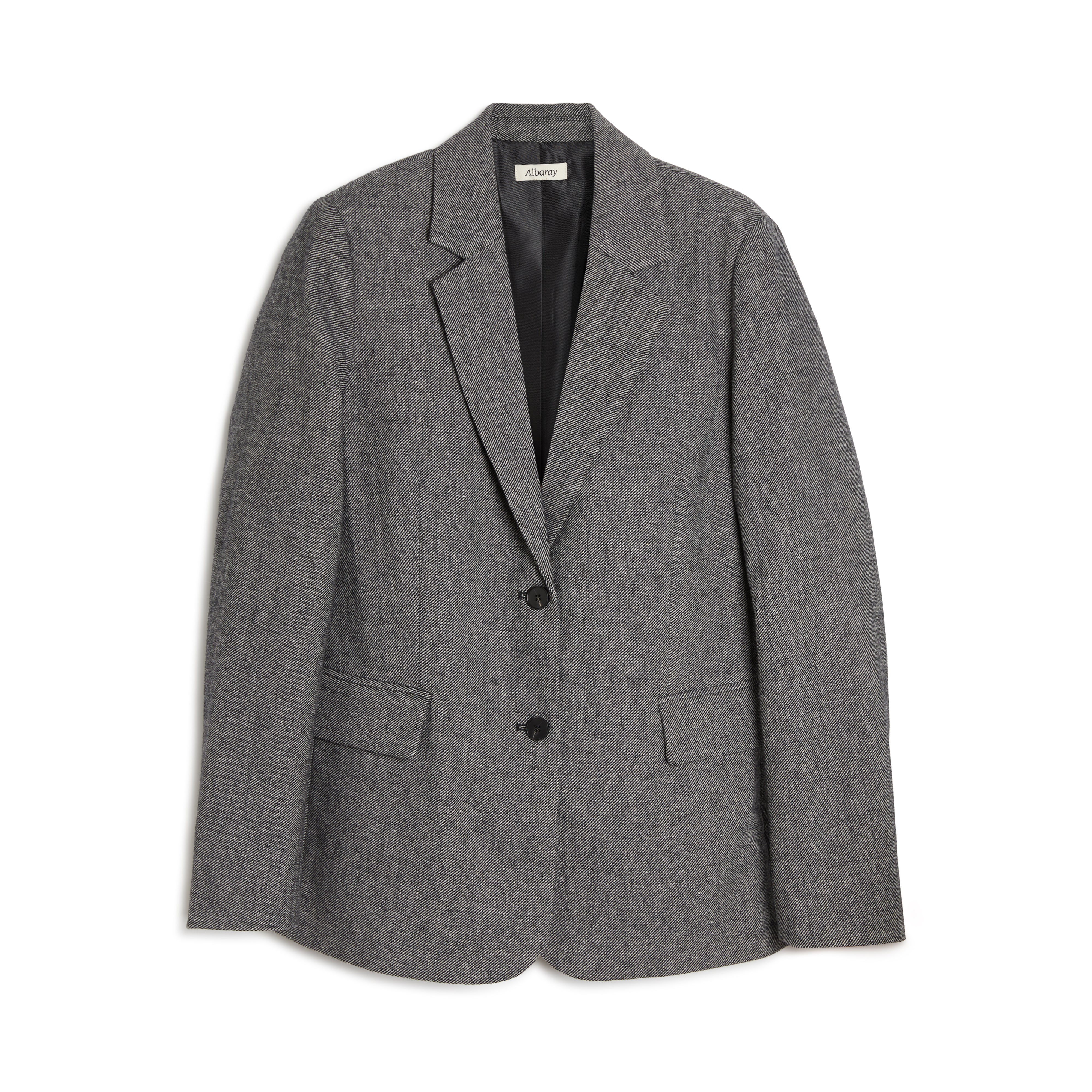 Re-Loved Grey Wool Mix Tailored Blazer - Size 10