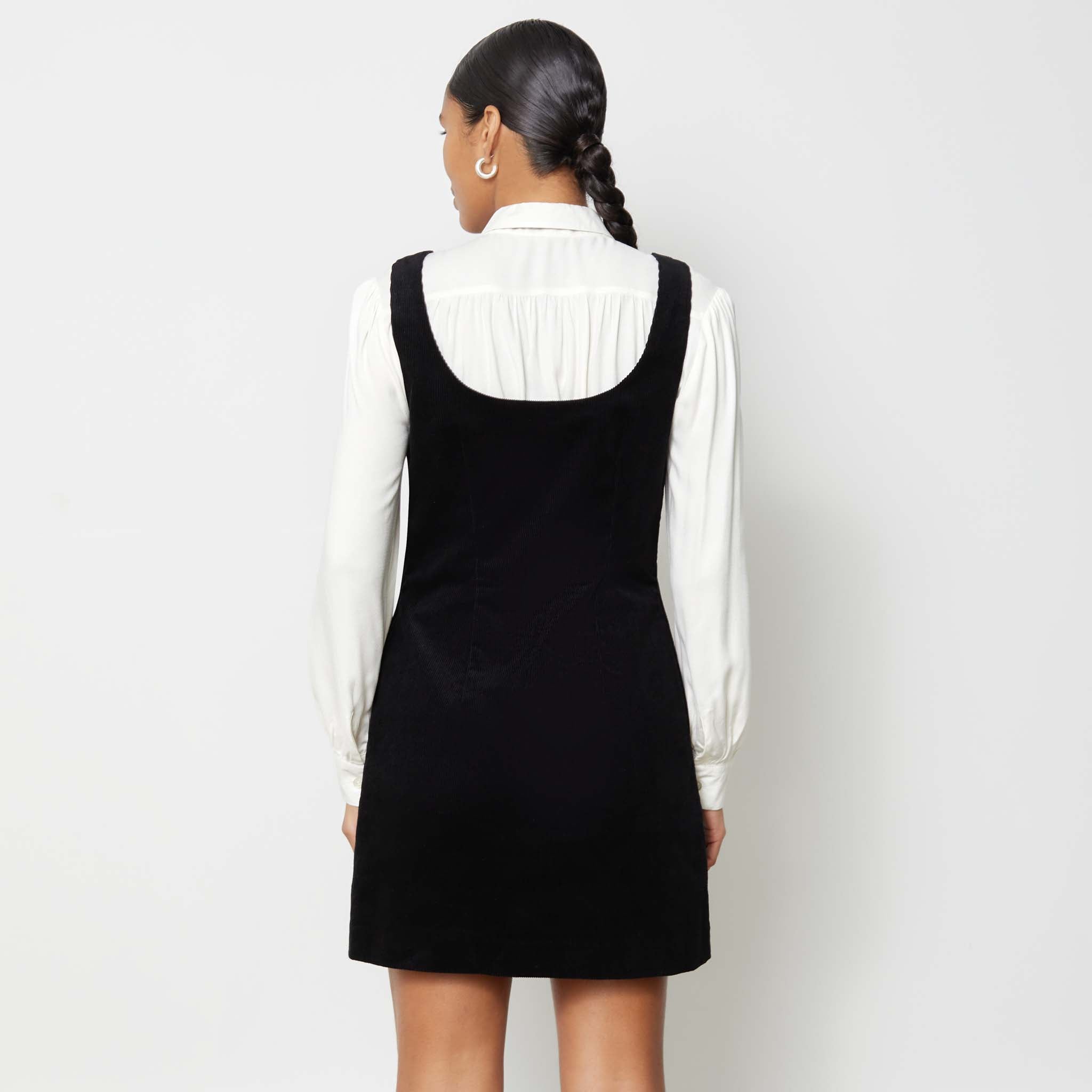 Black Cord Scoop Neck Dress