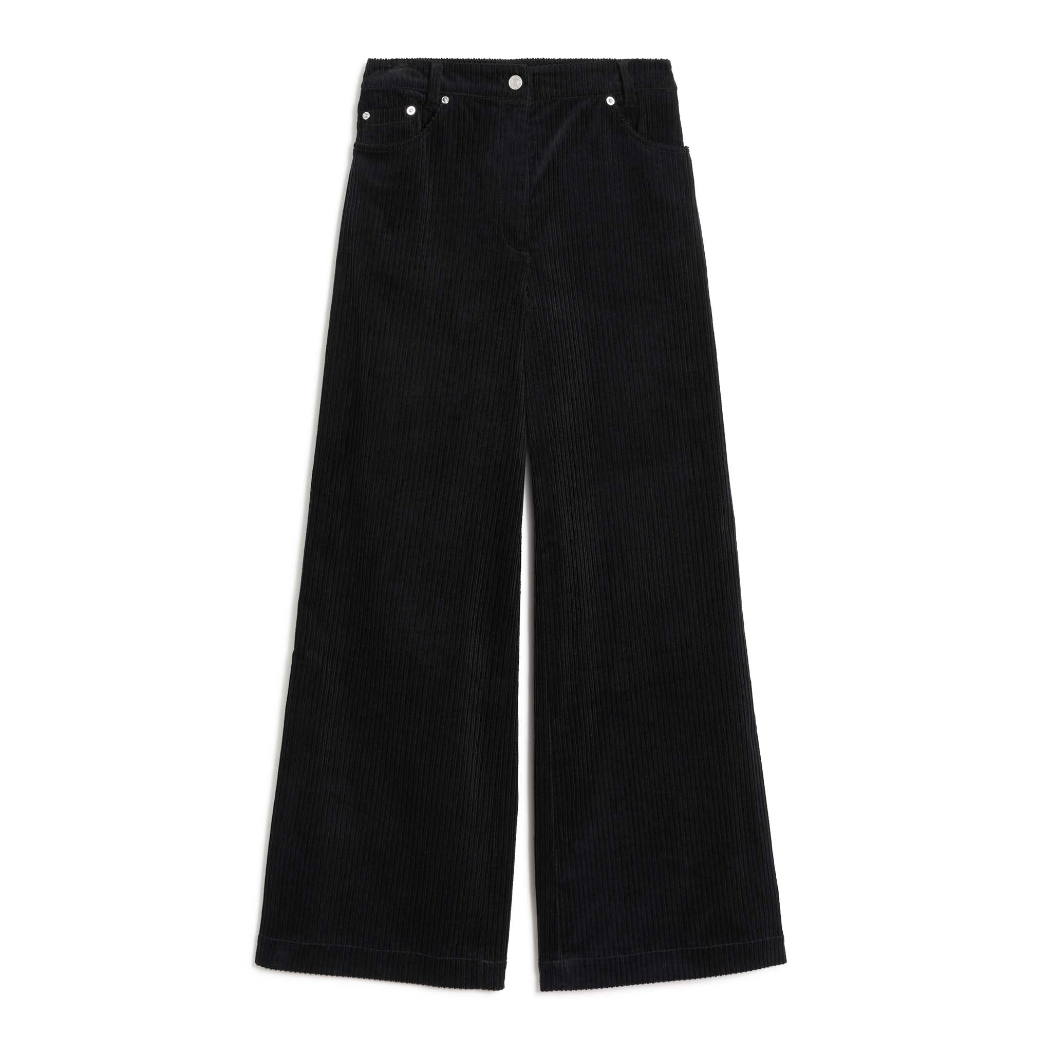 Re-Loved Black Cord Wide Leg Trouser - Size 18