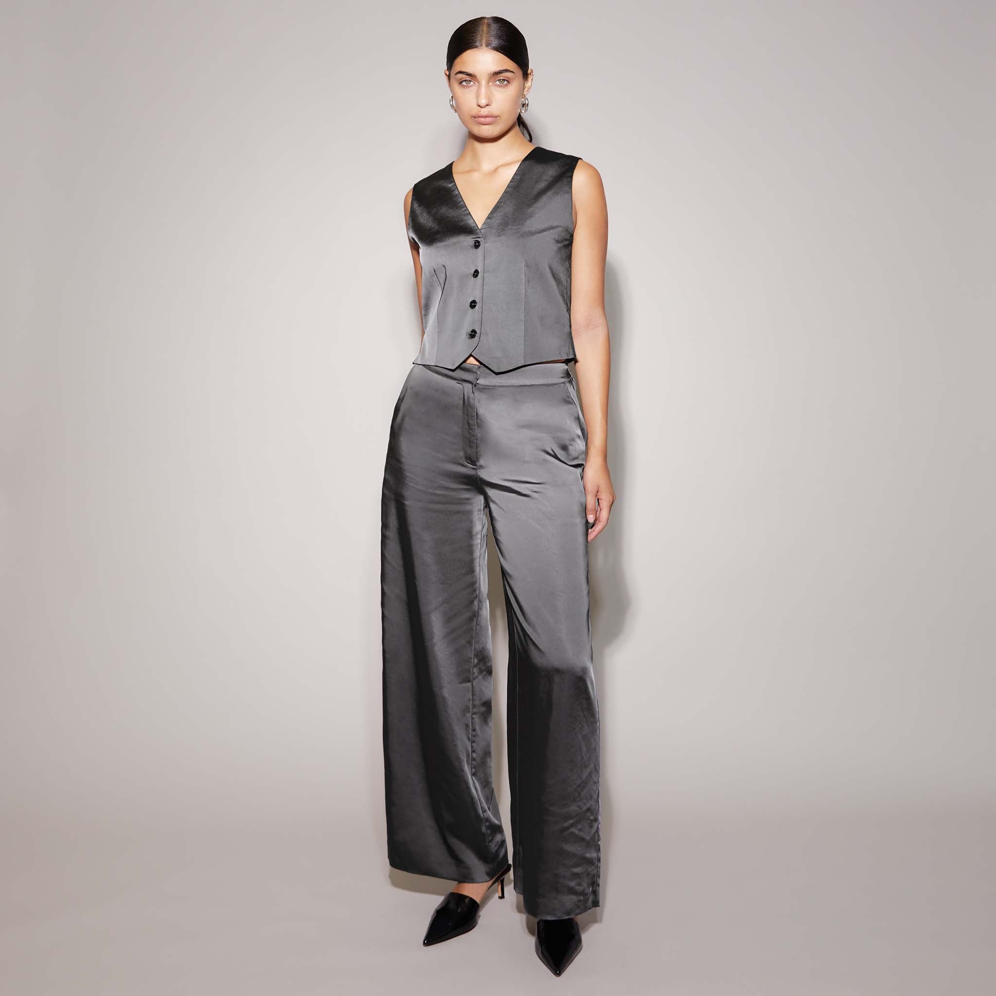 Satin Wide Leg Trouser