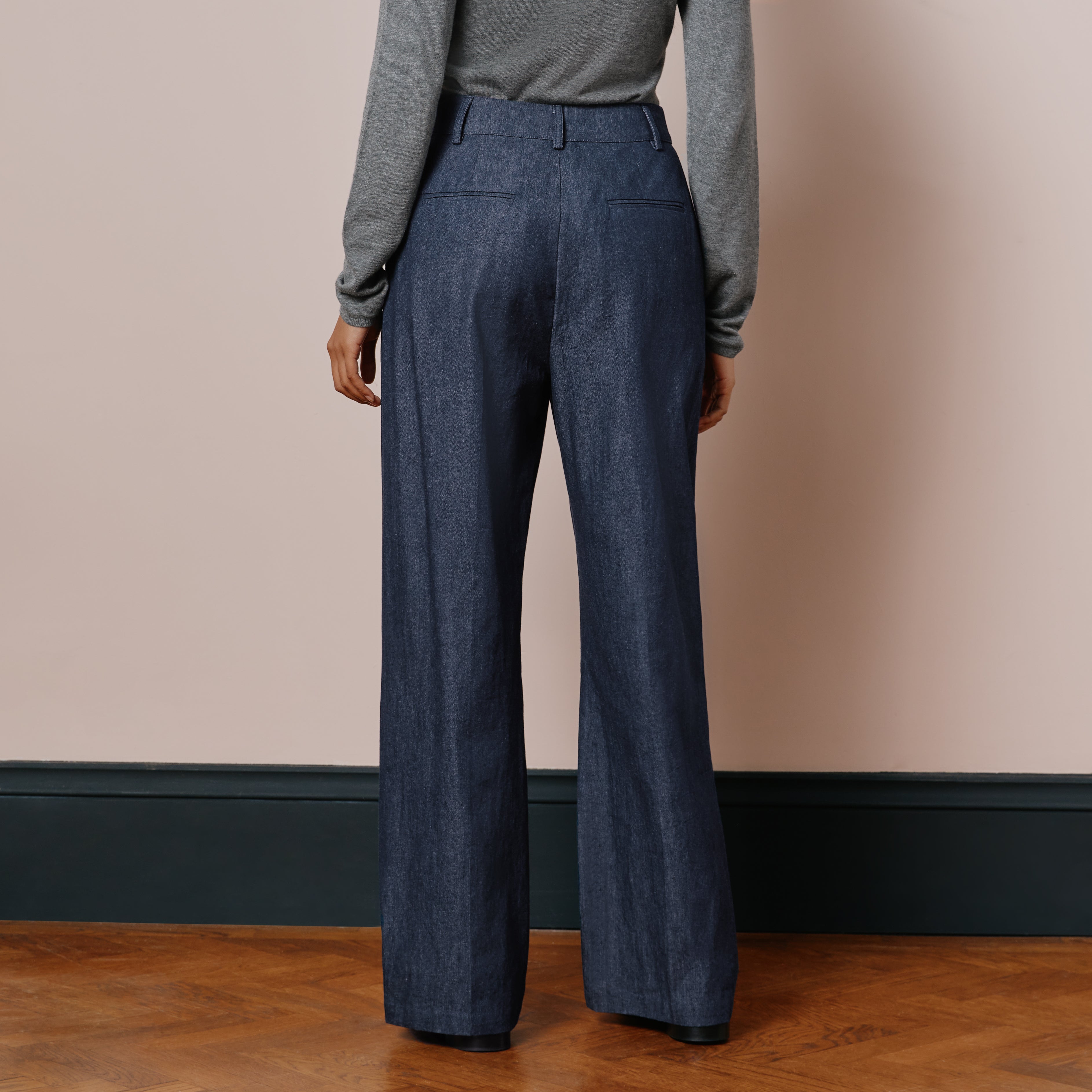 Re-Loved Tailored Denim Trouser - Size 8