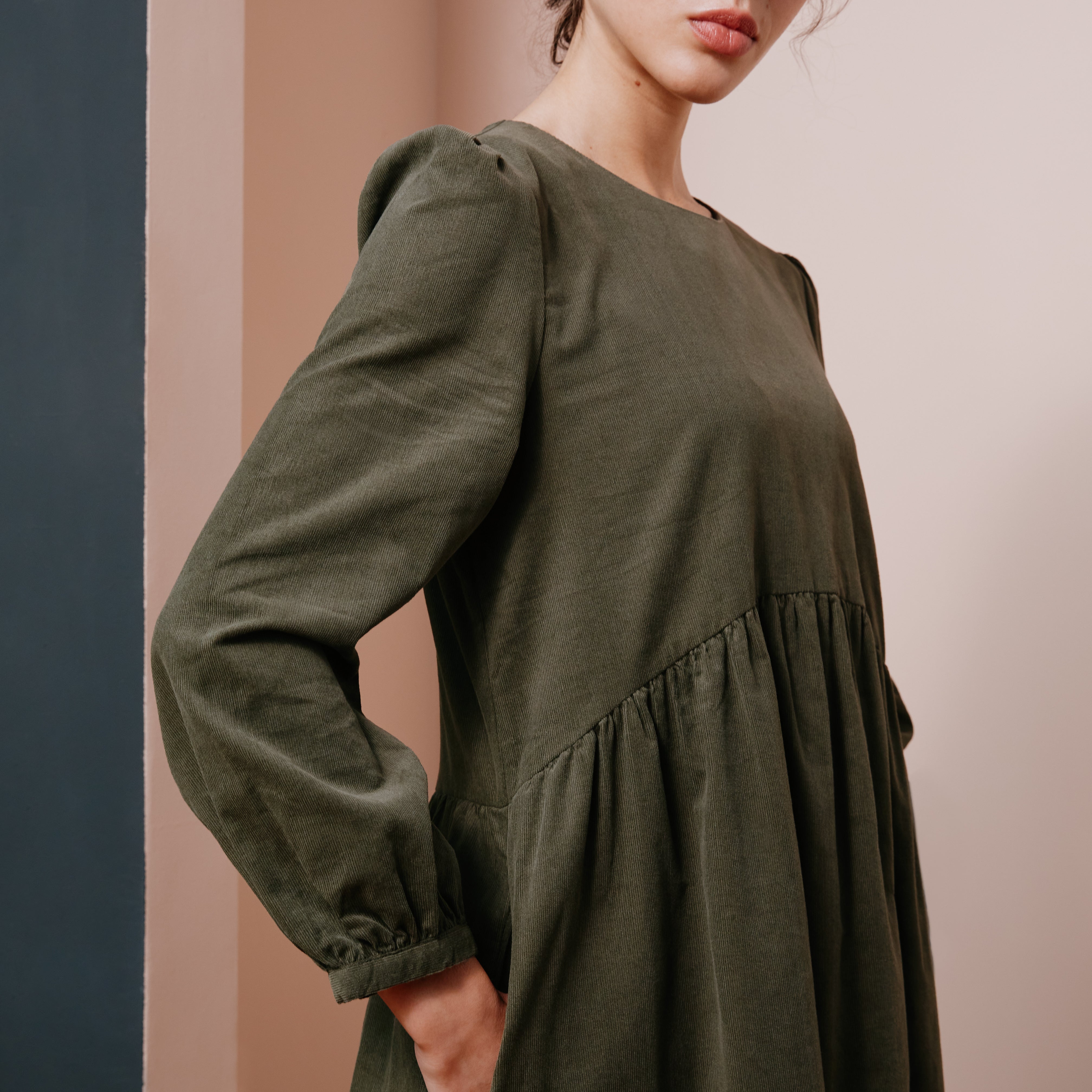 Re-Loved Relaxed Cord Midi Dress - Size 18