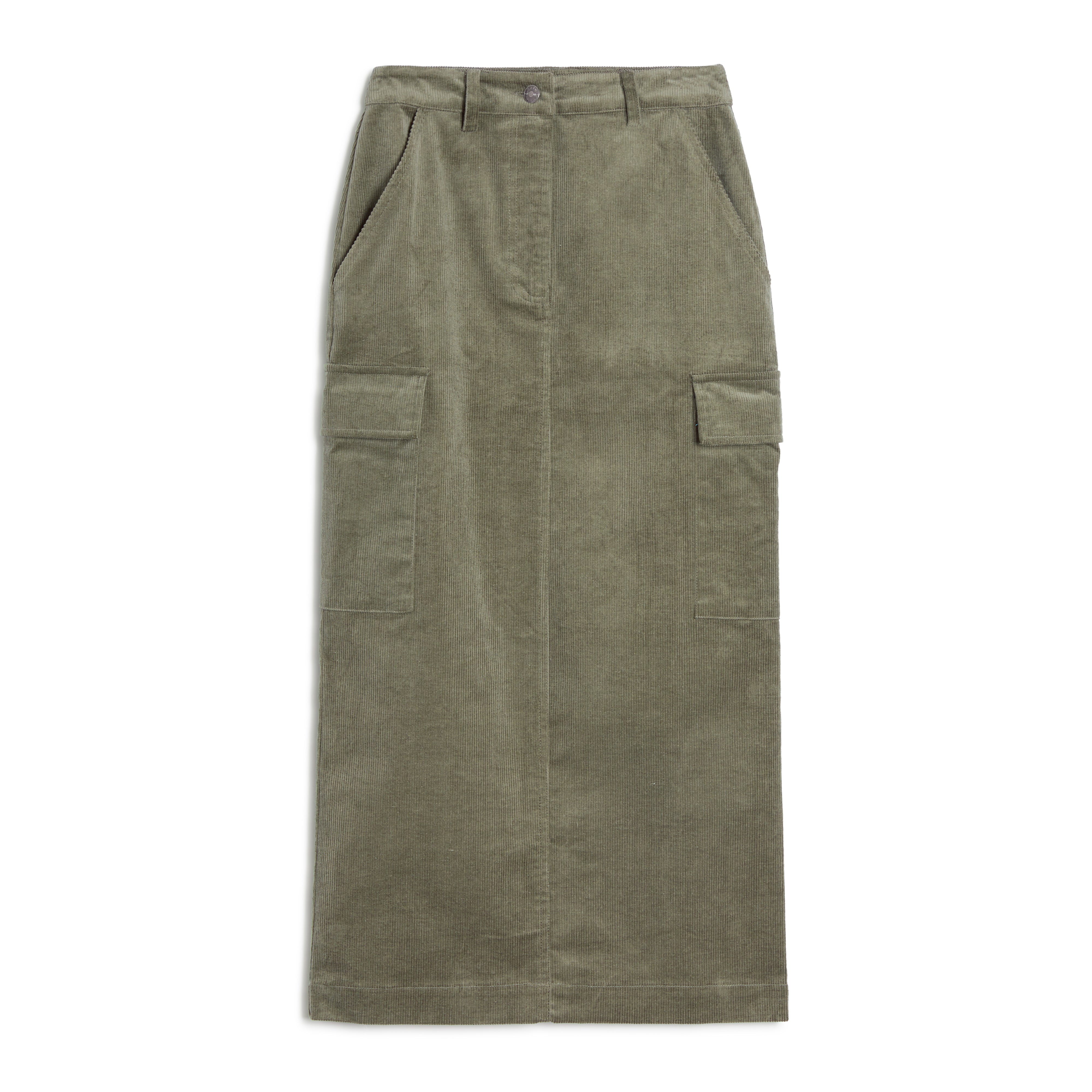 Cord Cargo Midi Skirt
