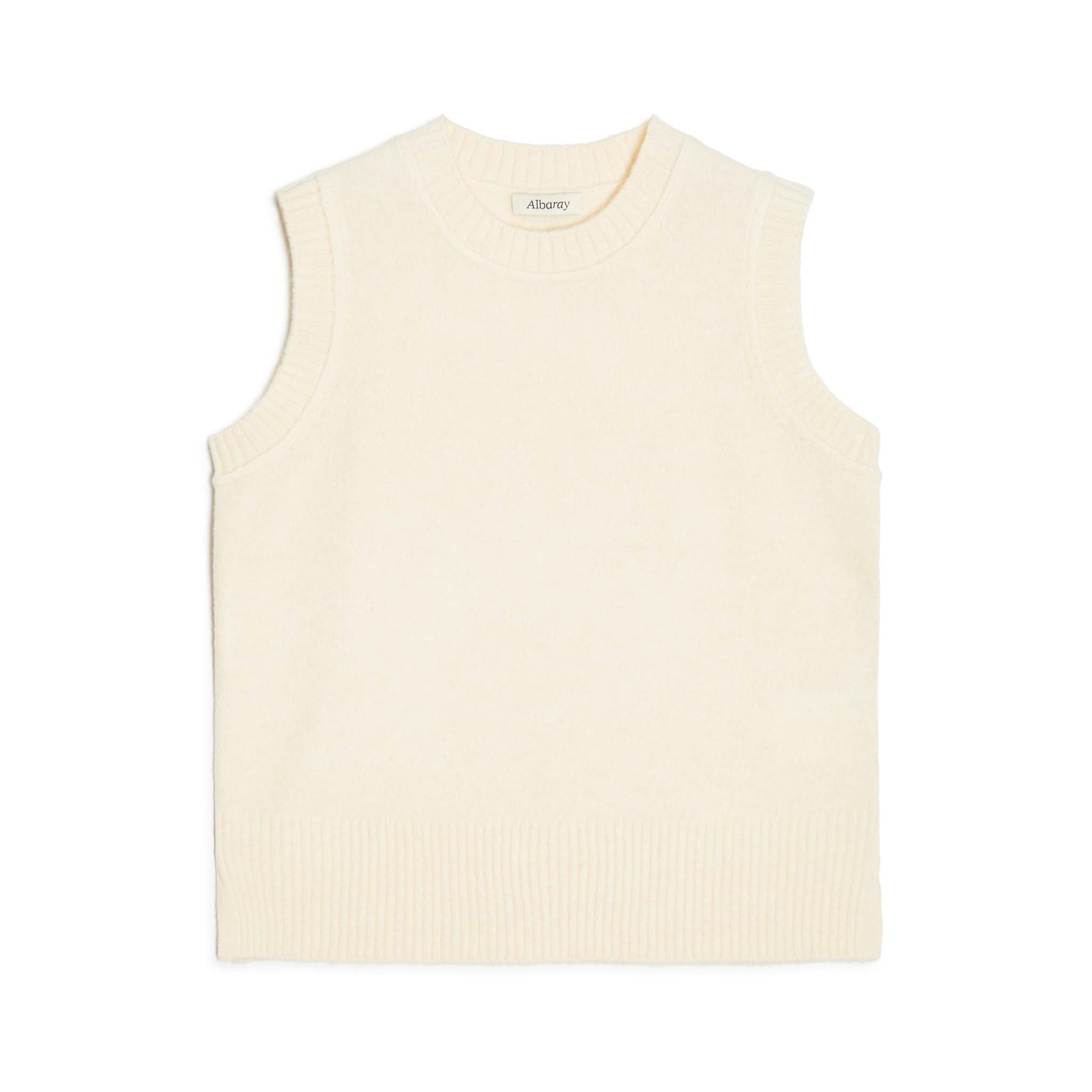 Re-Loved Cream Knitted Tank Top Size 14