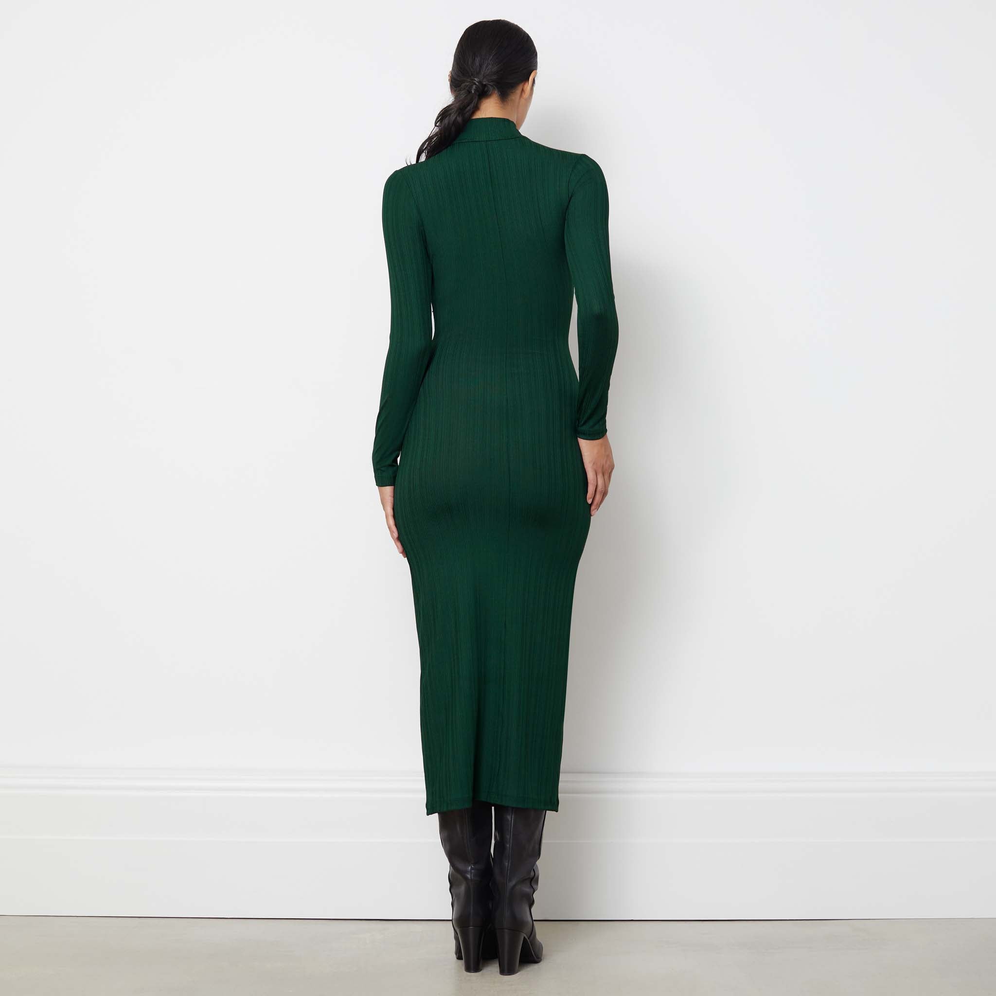 Funnel Neck Cross Over Dress