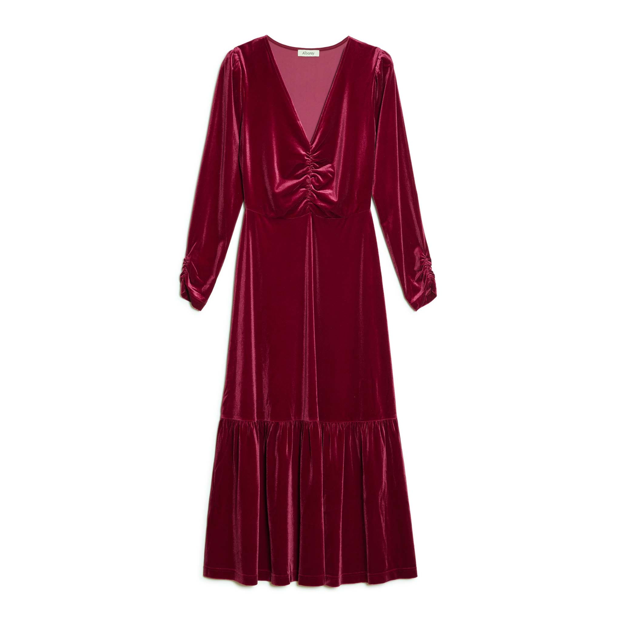Re-Loved Velvet V Neck Midi Dress Size 18