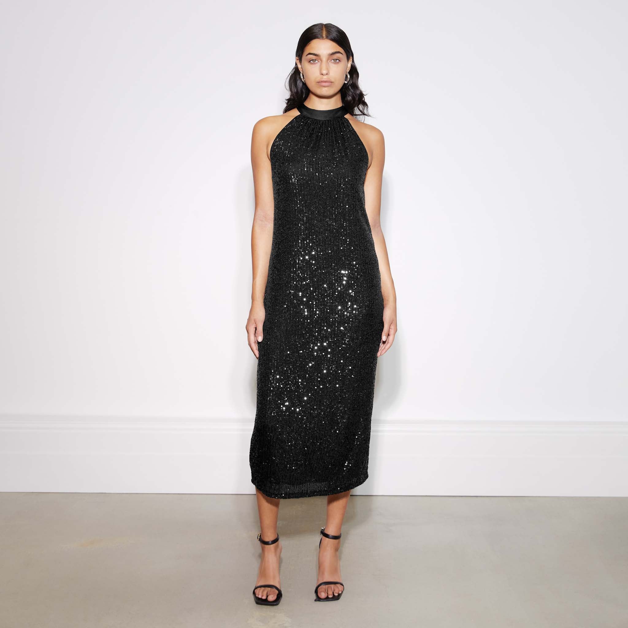 Sequin Halter Dress
