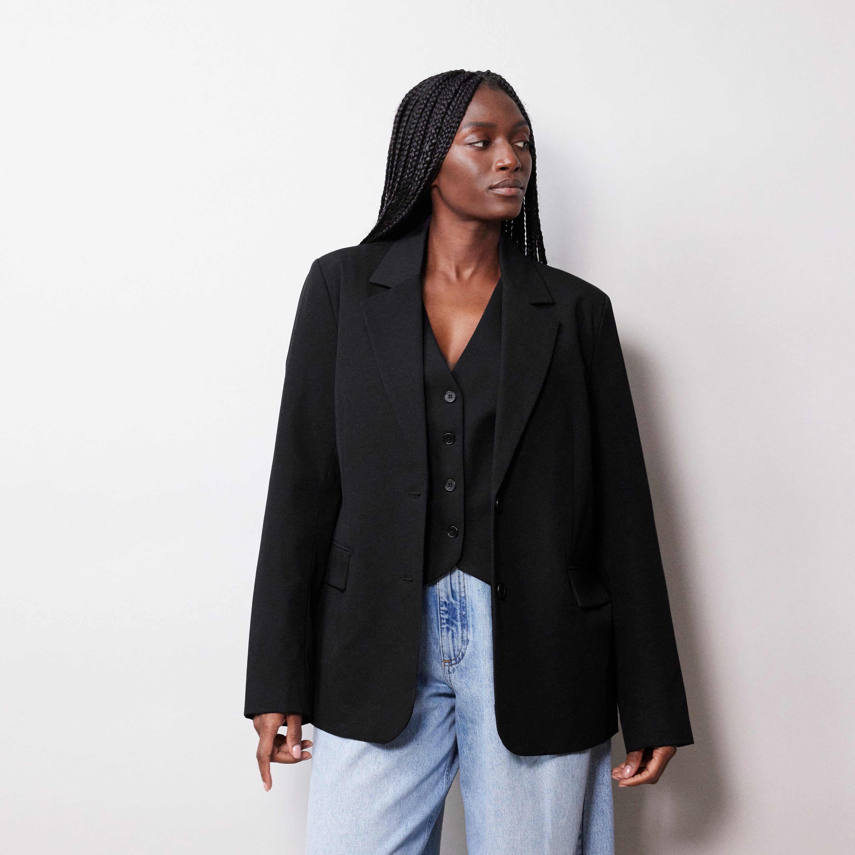 Re-Loved Black Tailored Jacket - Size 14