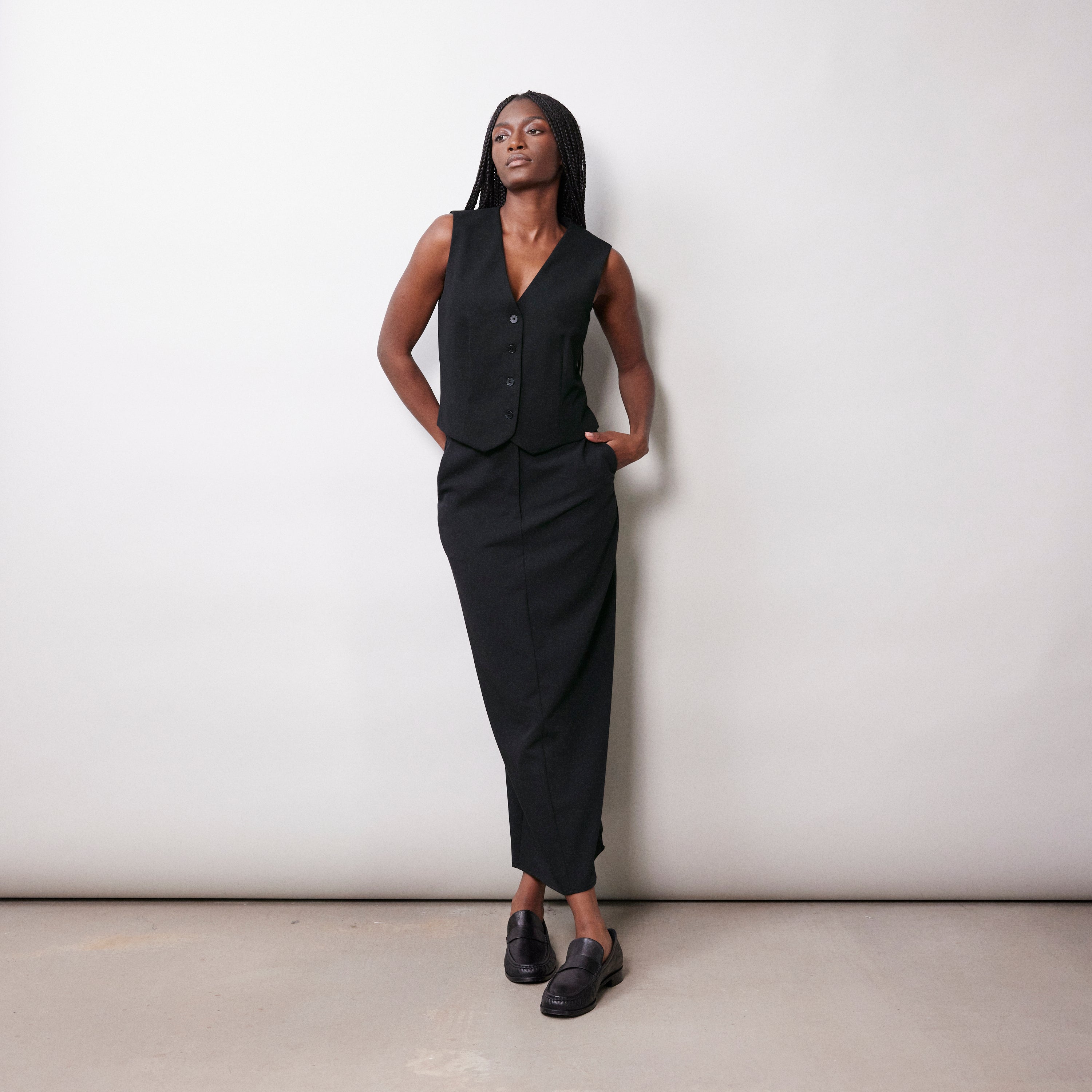 Re-Loved Black Tailored Waistcoat - Size 10
