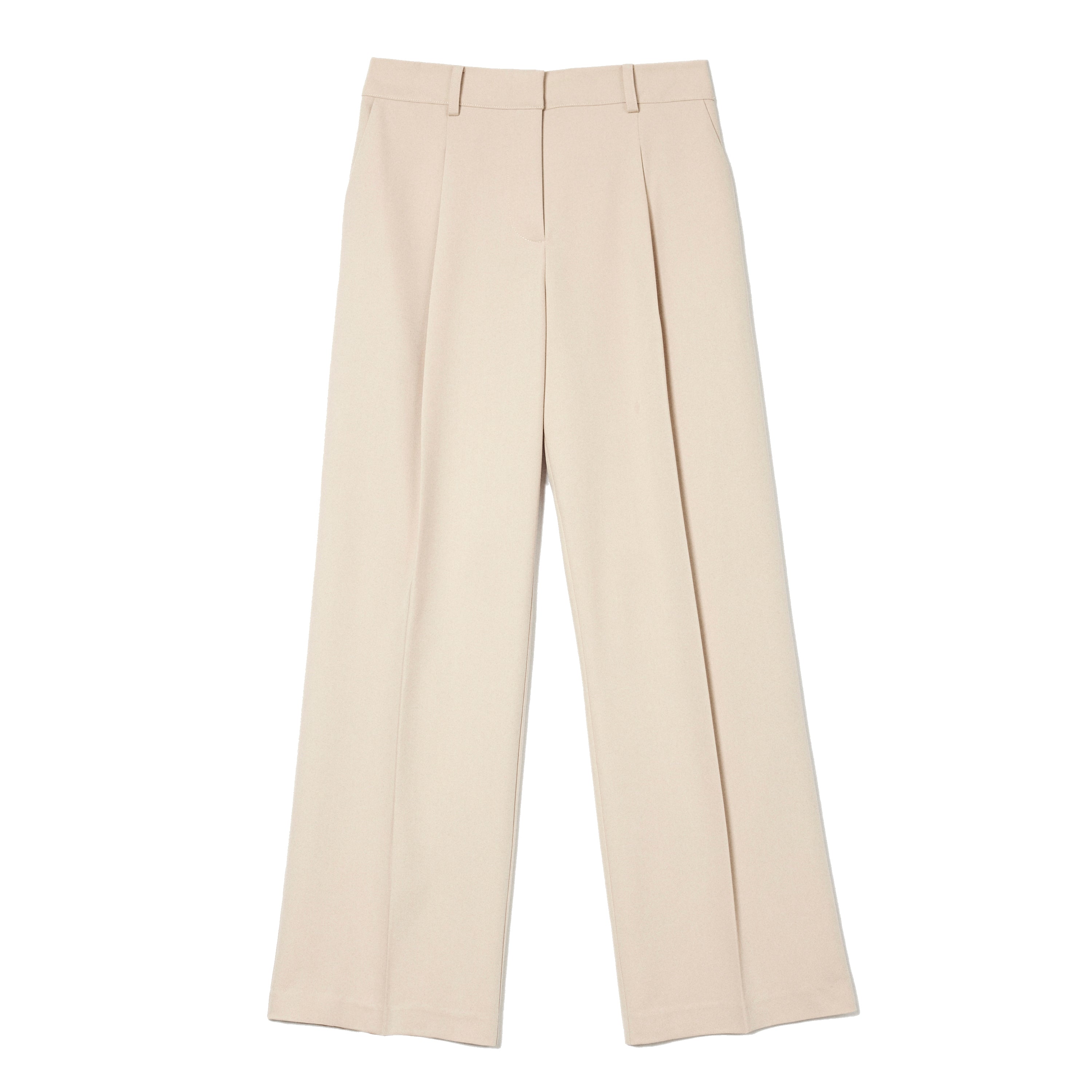 Re-Loved Stone Tailored Pleat Front Trouser Size 8