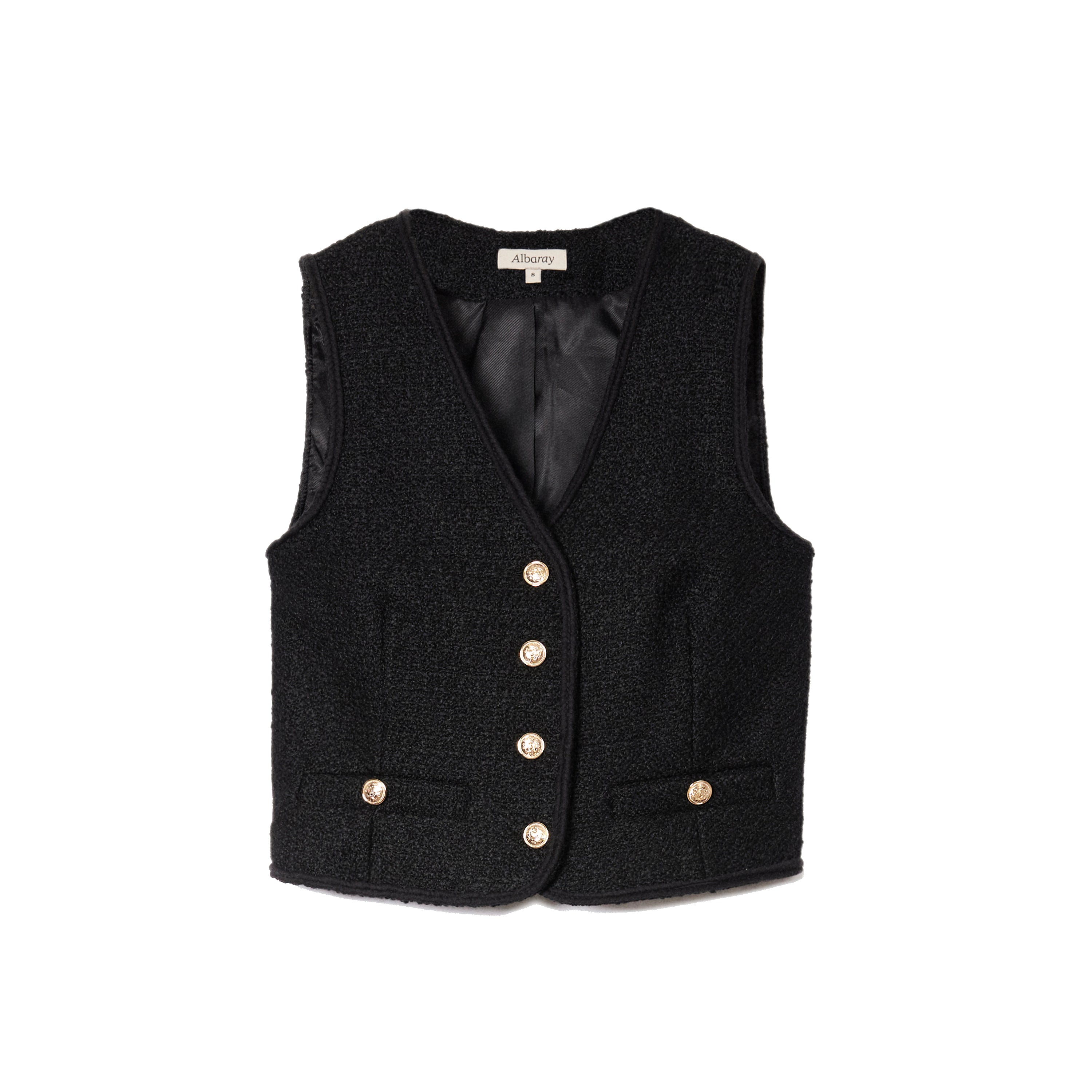 Re-Loved Black Tweed Waistcoat - Size 14