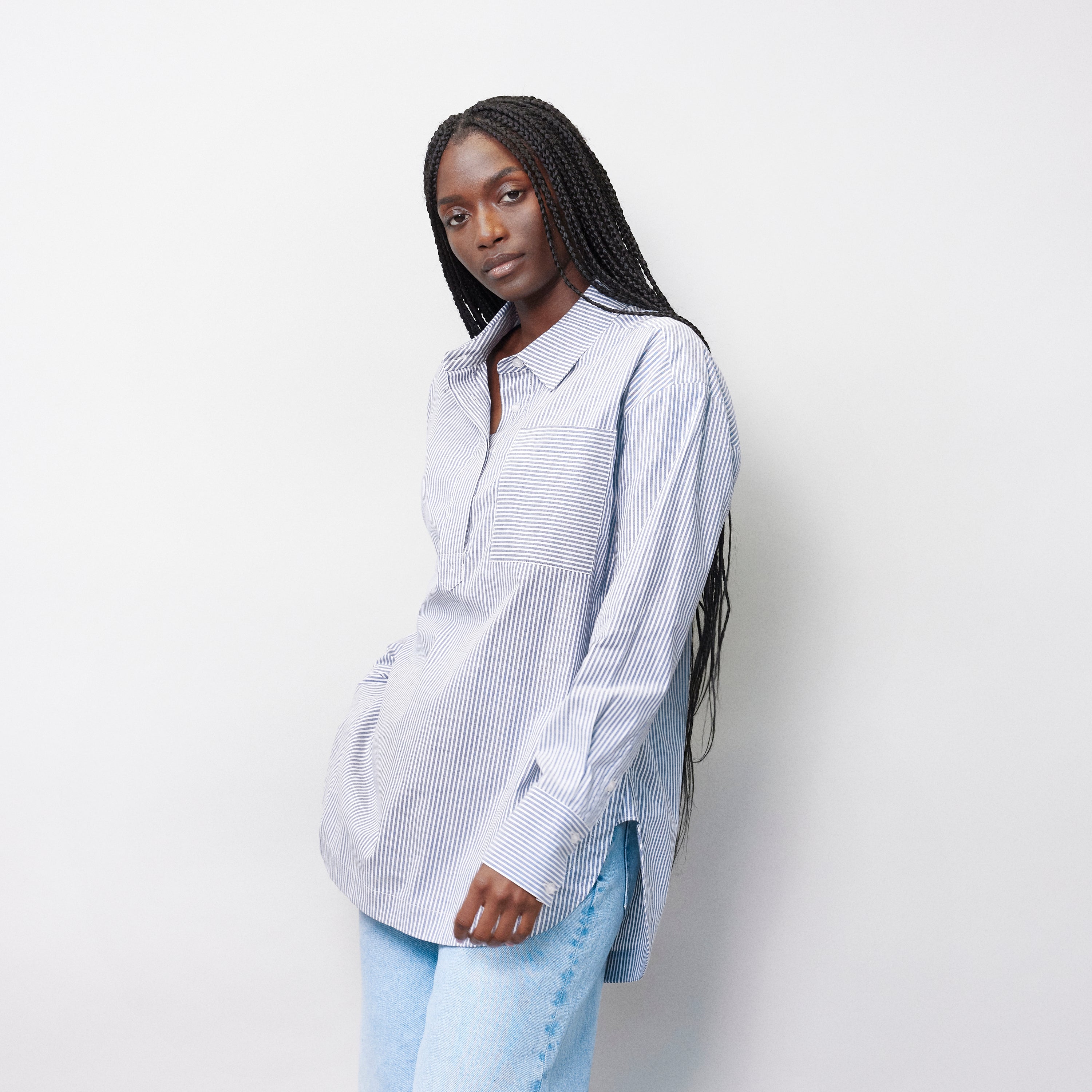 Re-Loved Ticking Stripe Shirt - Size 10
