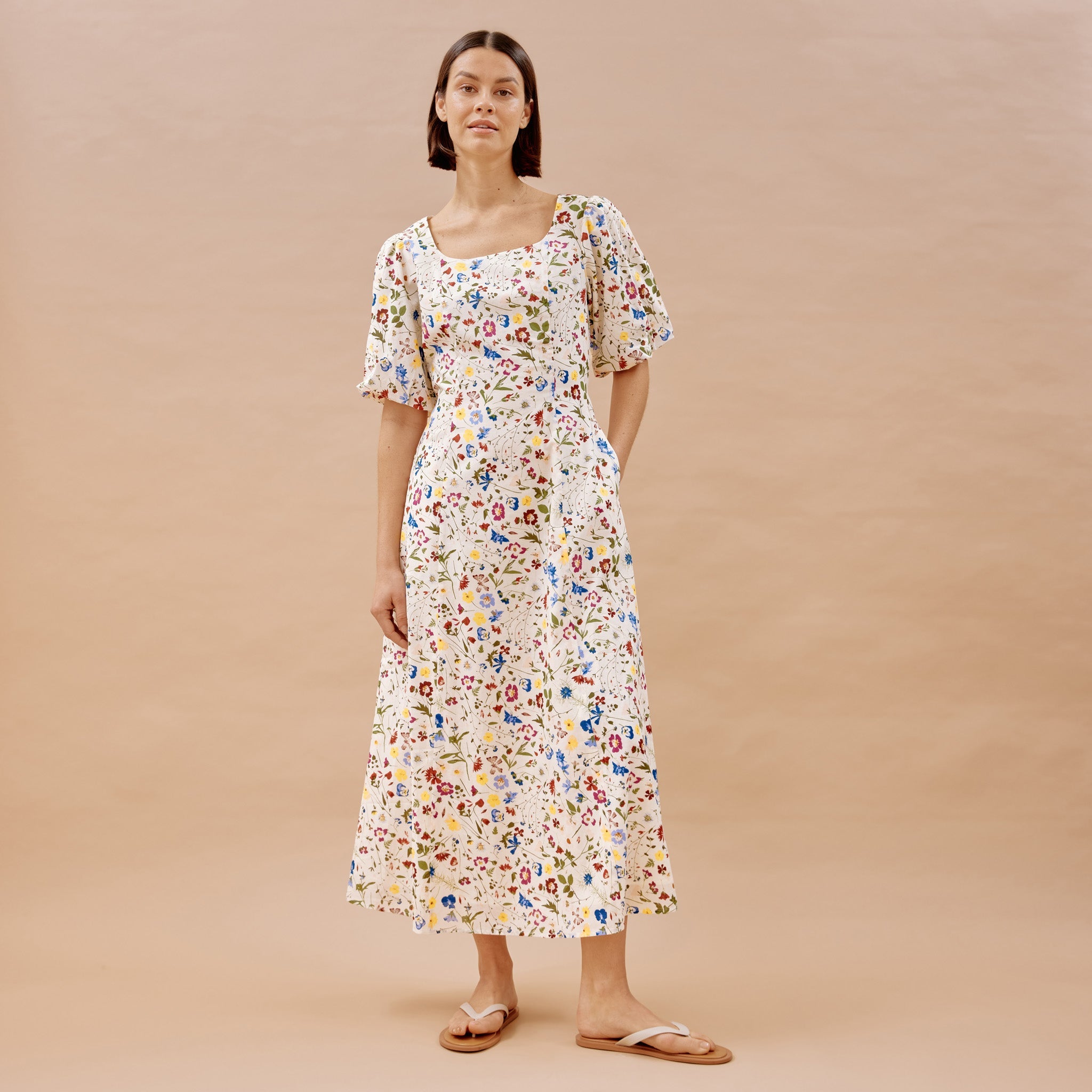 Re-Loved Buttercup Pressed Floral Maxi Dress - Size 10