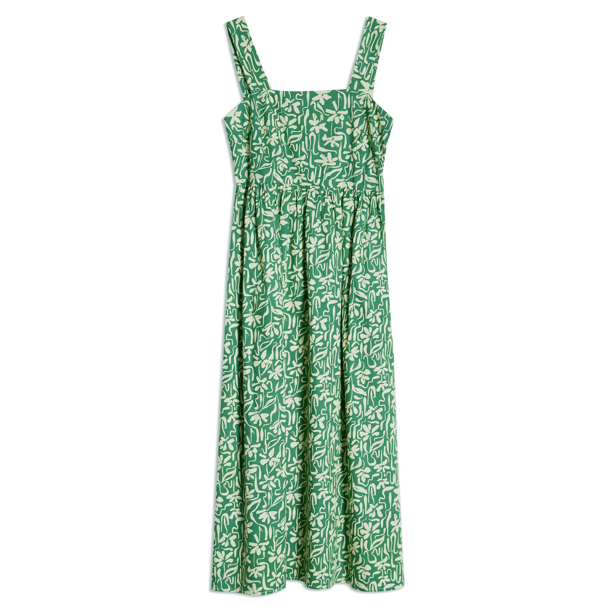 Re-Loved Green Brushstroke Apron Sundress Size 10
