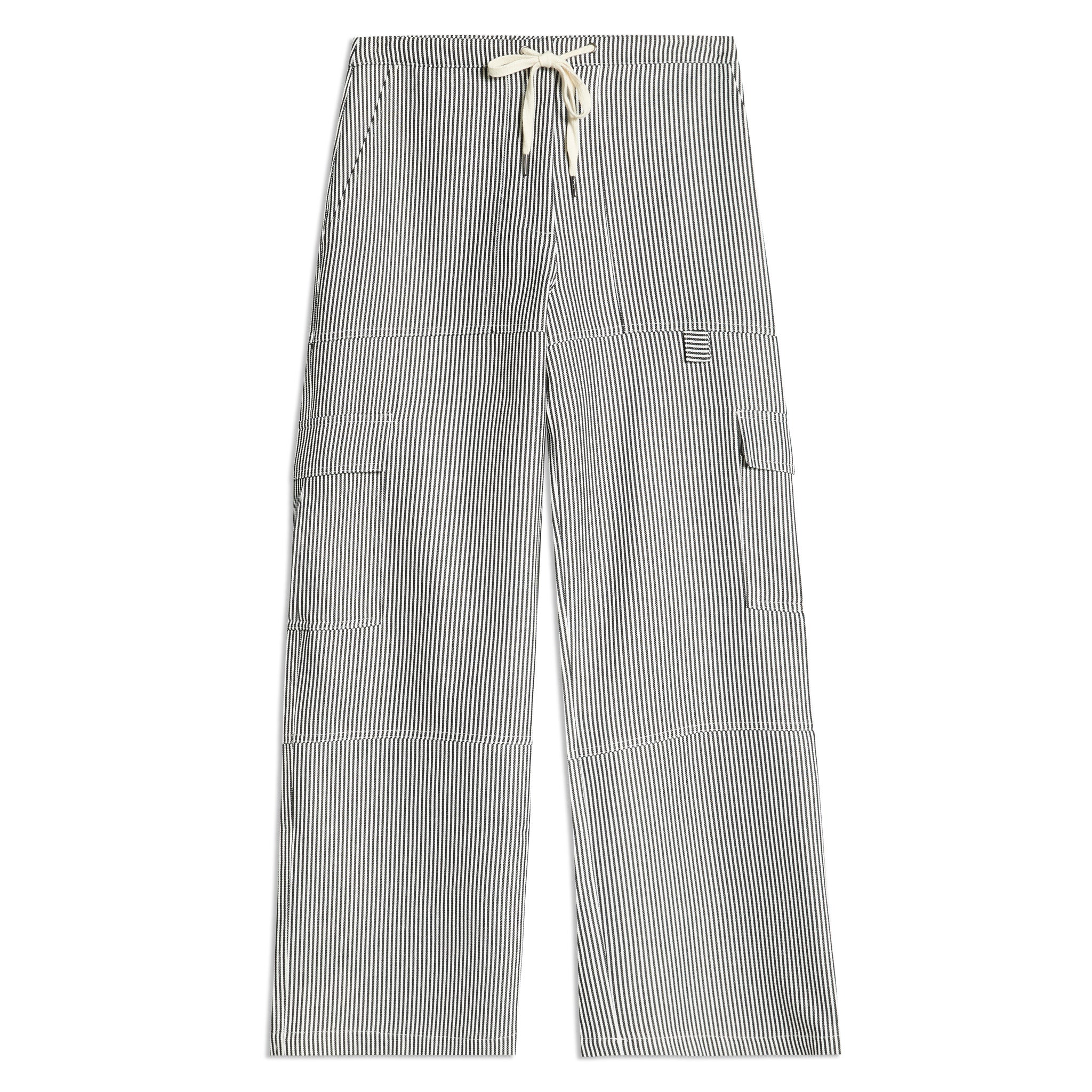 Re-Loved Cotton Ticking Stripe Cargo Trouser Size 10