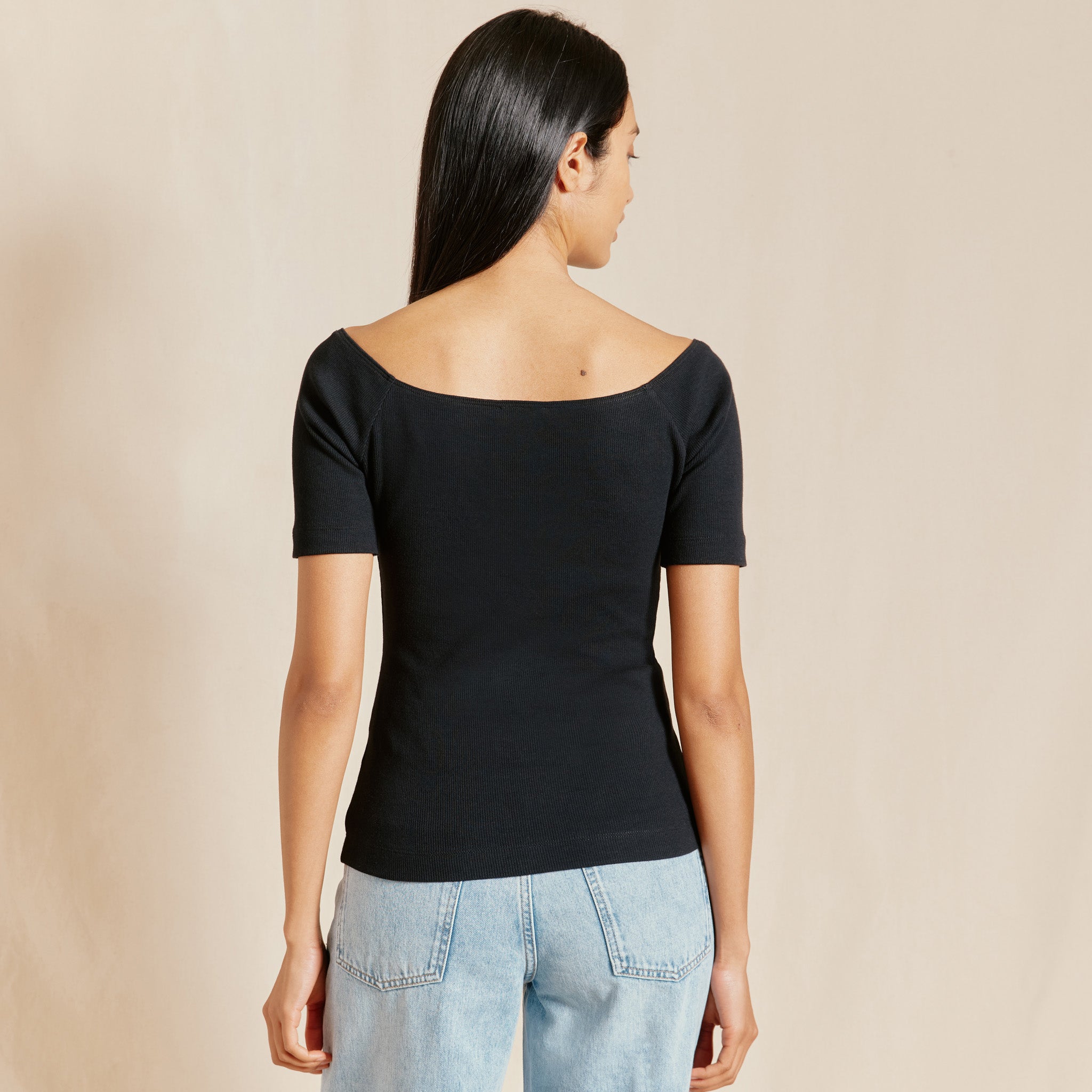 Black Bardot Top