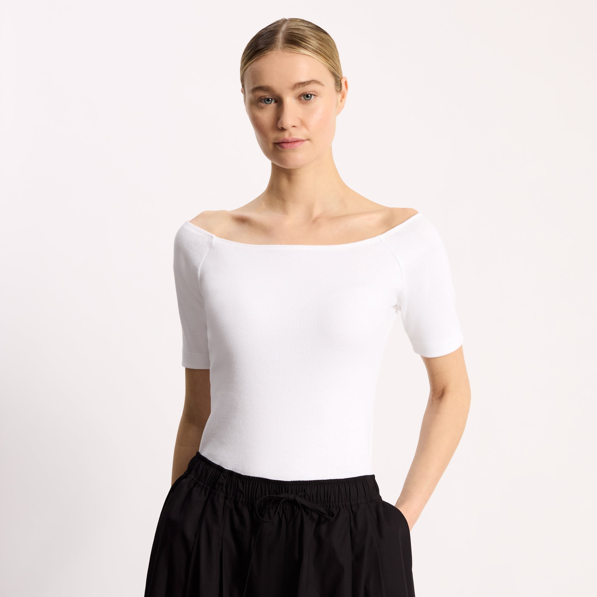 White Bardot Top