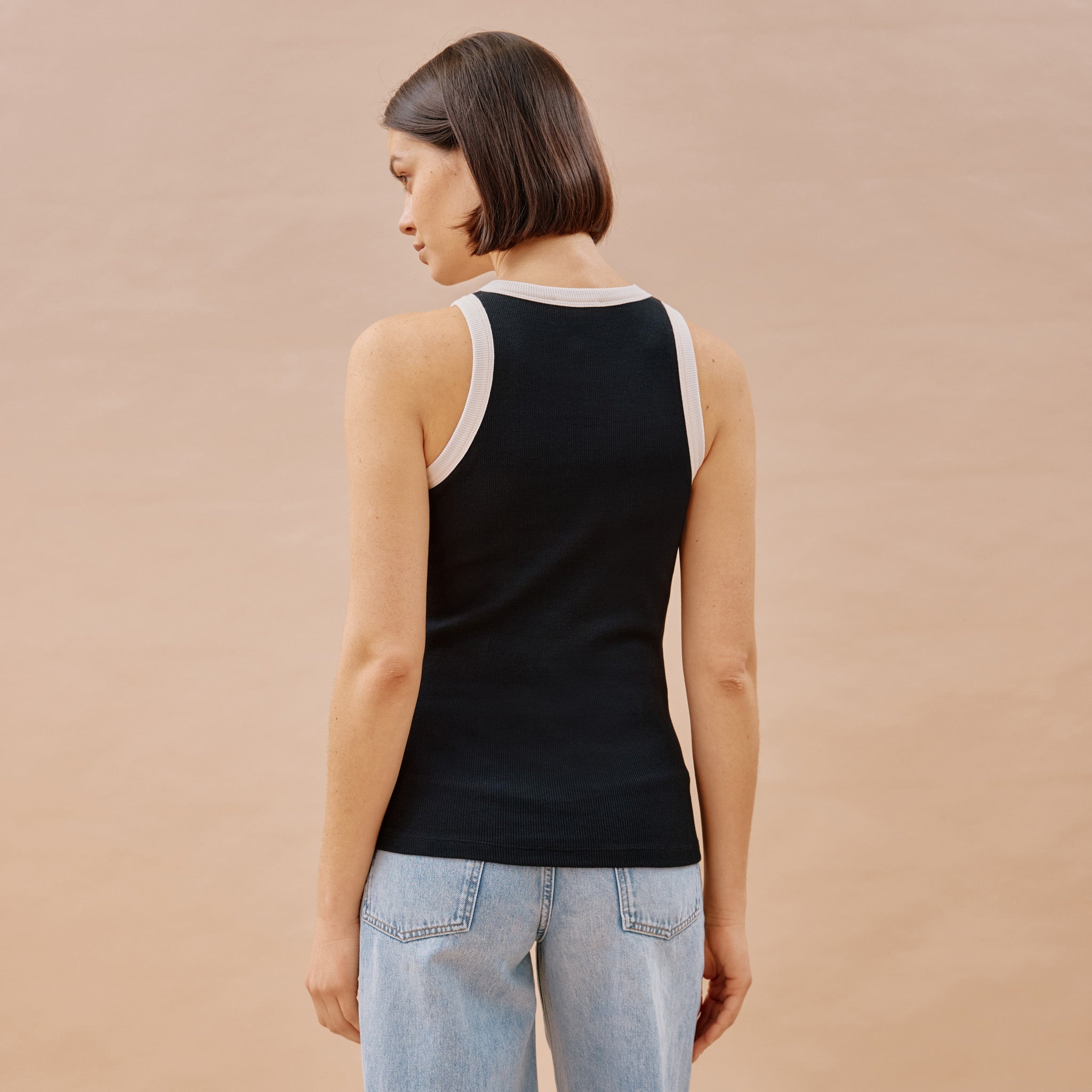 Re-Loved High Neck Contrast Trim Vest - Size 18