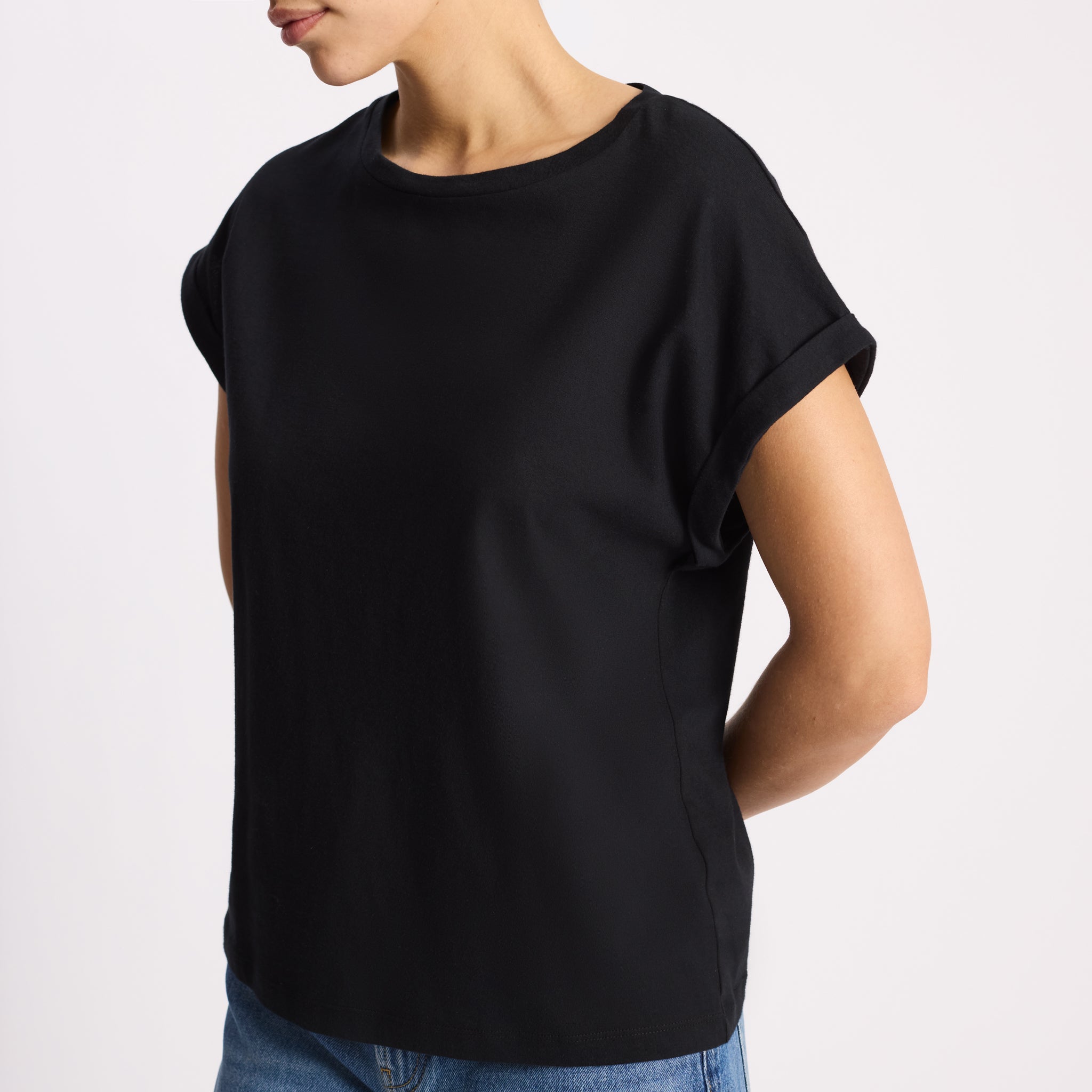 Black Roll Back T Shirt