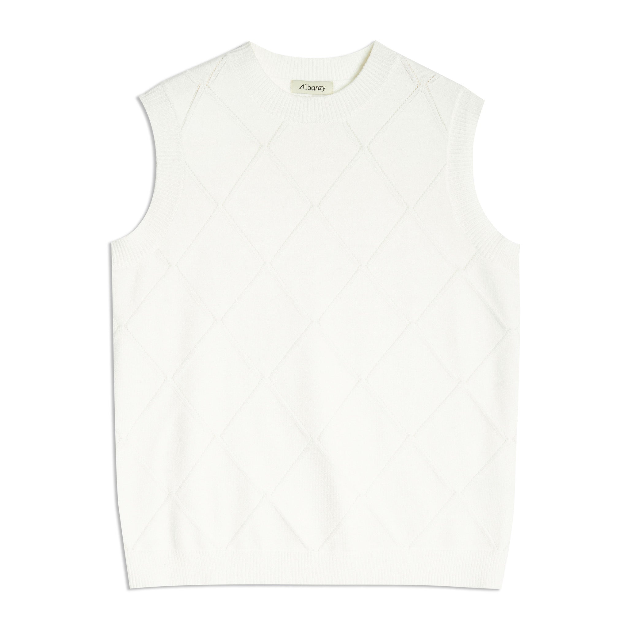 Re-Loved White Diamond Pointelle Tank - Size 10