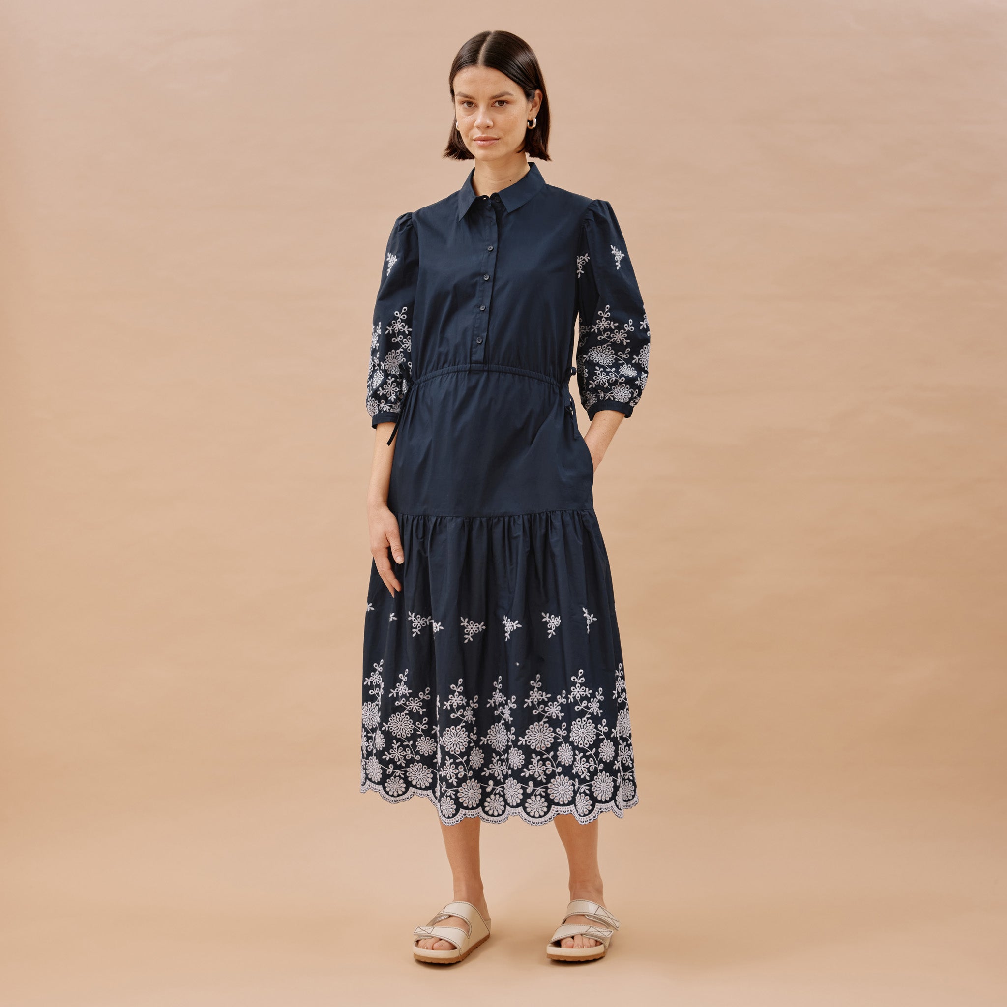 Re-Loved Broderie Cotton Dress - Size 12