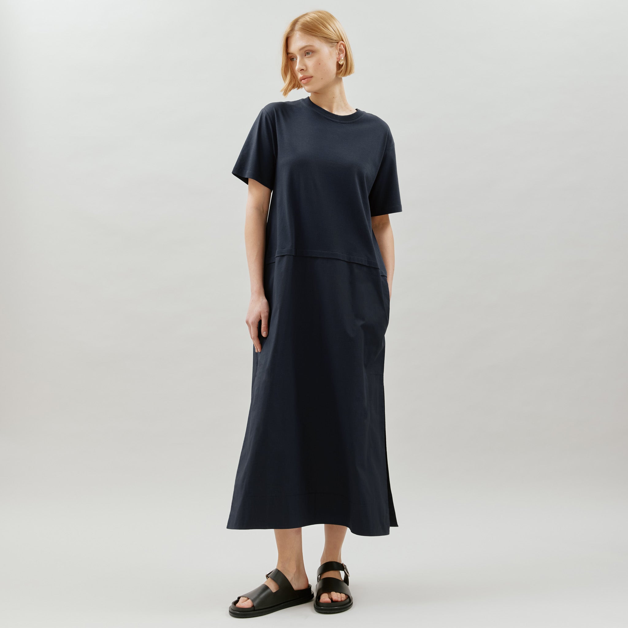Re-Loved Woven Mix Column Dress - Size 8