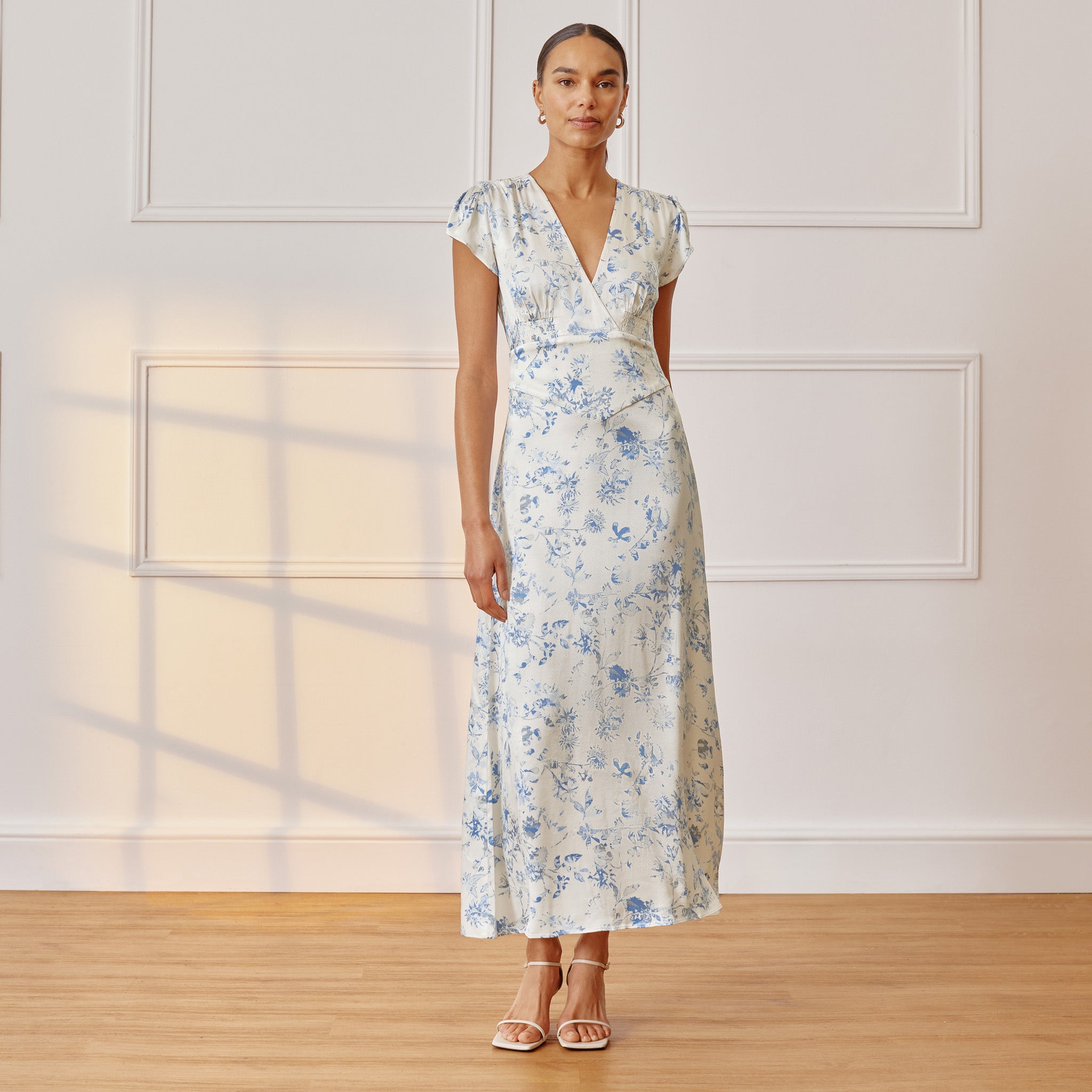 Re-Loved Shadow Floral Tea Dress - Size 8